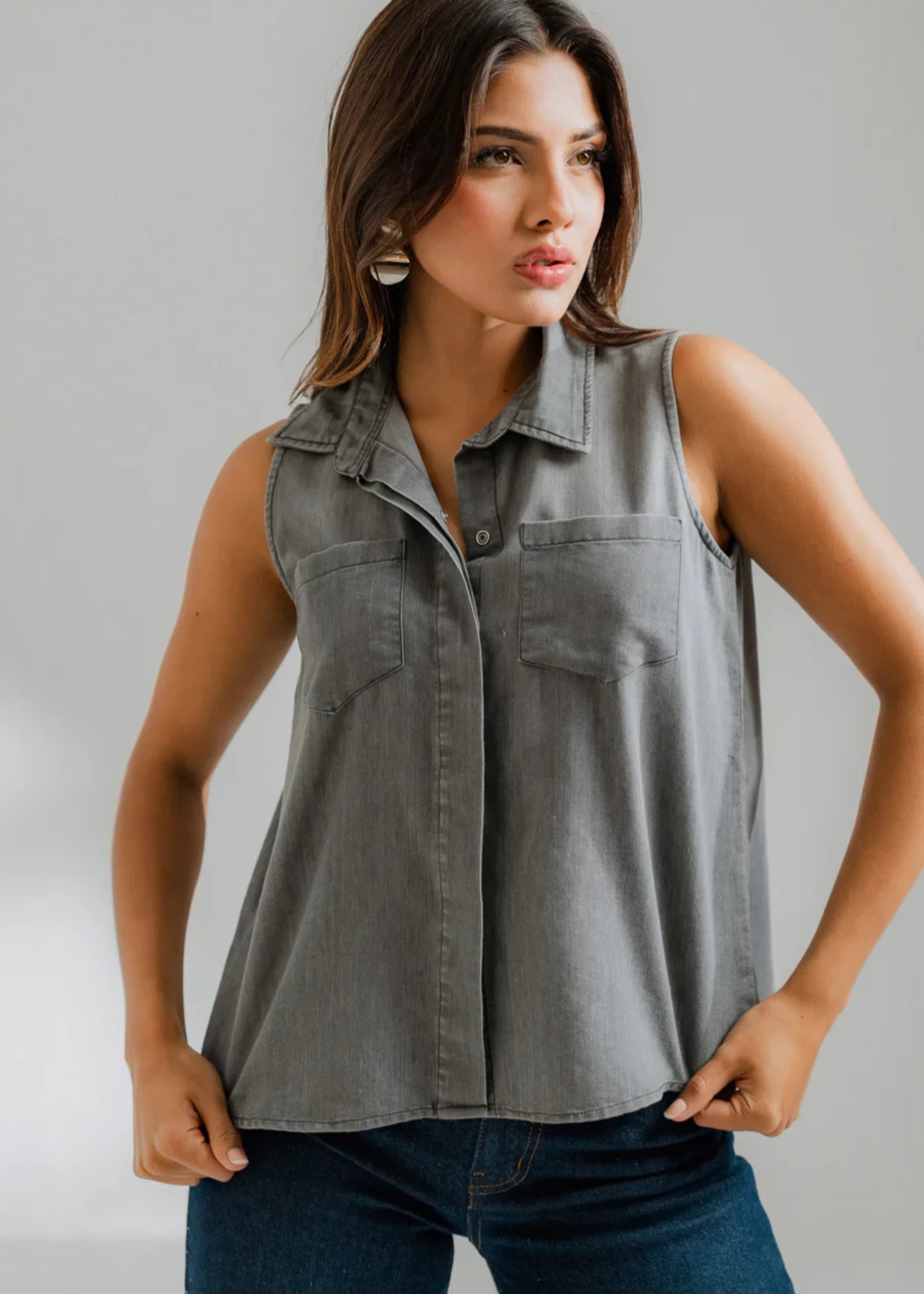 cotton Top in Grey