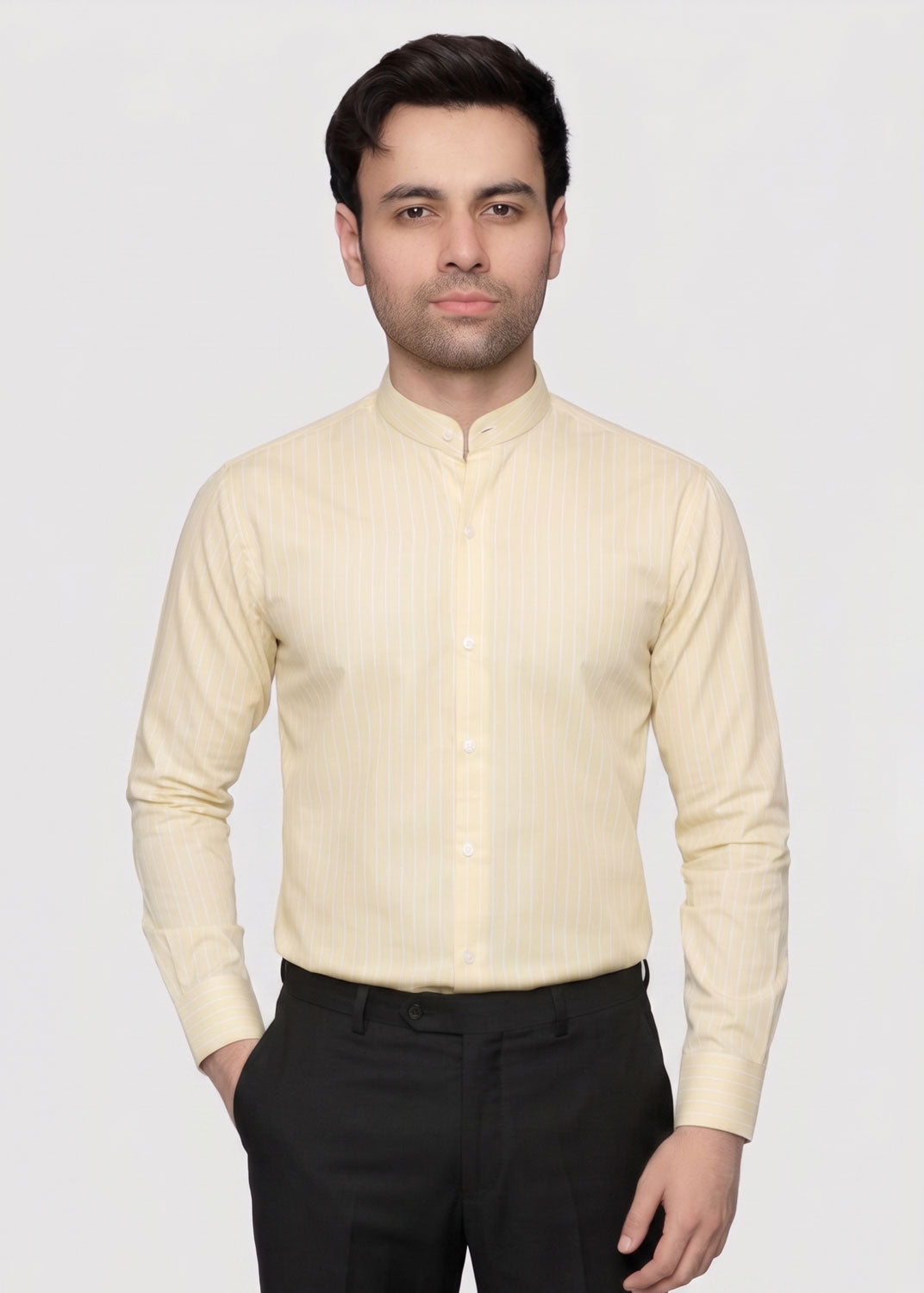 cotton Casual Shirt in Light yellow