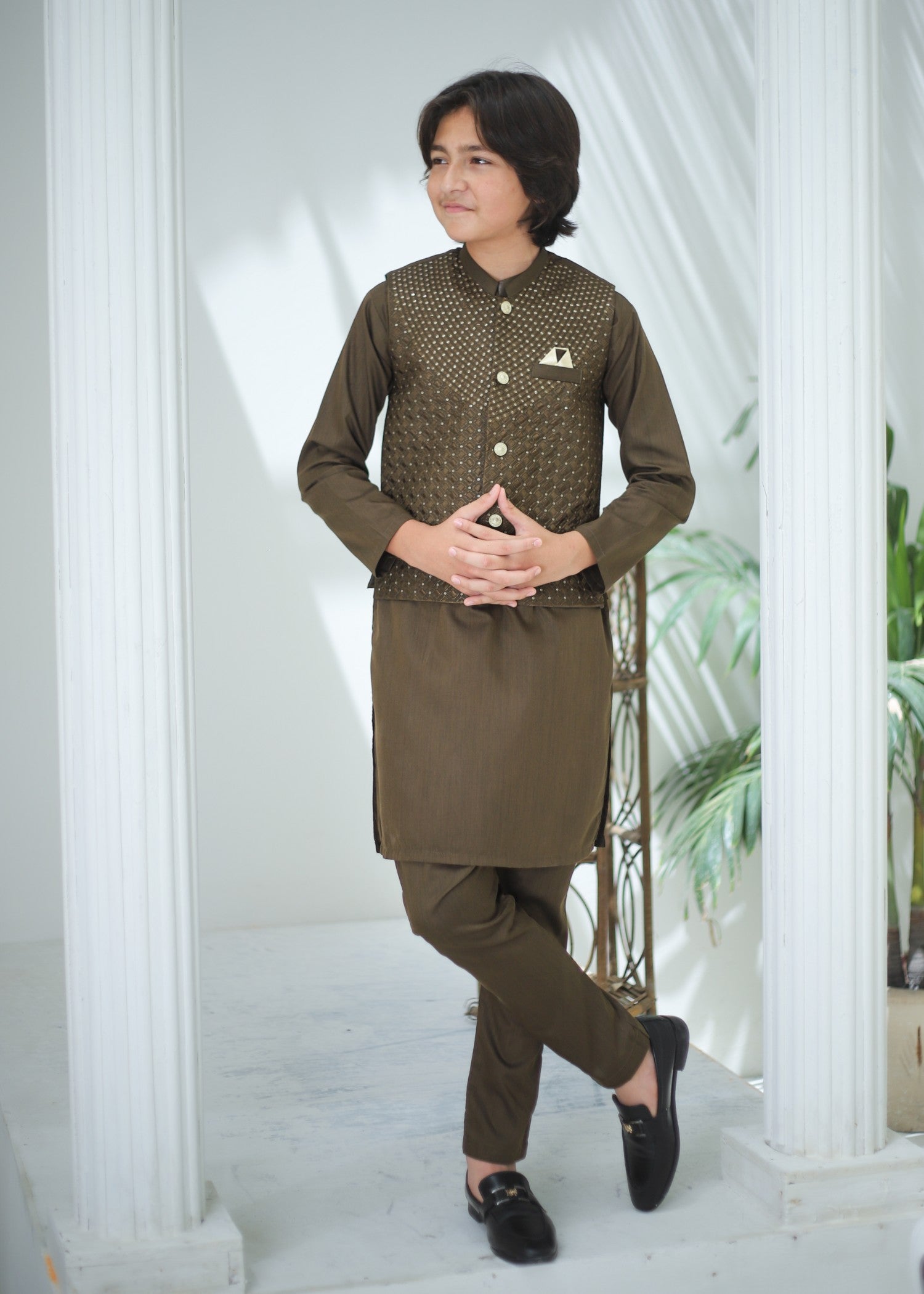 suiting Waistcoat in Cinnamon brown