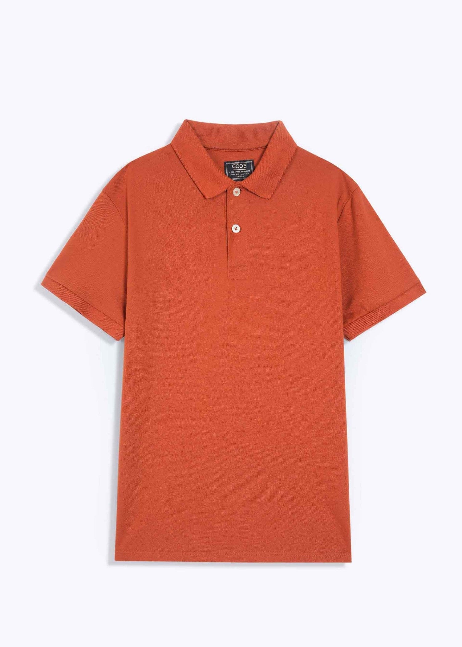cotton Polo Shirt in Rust orange by Code