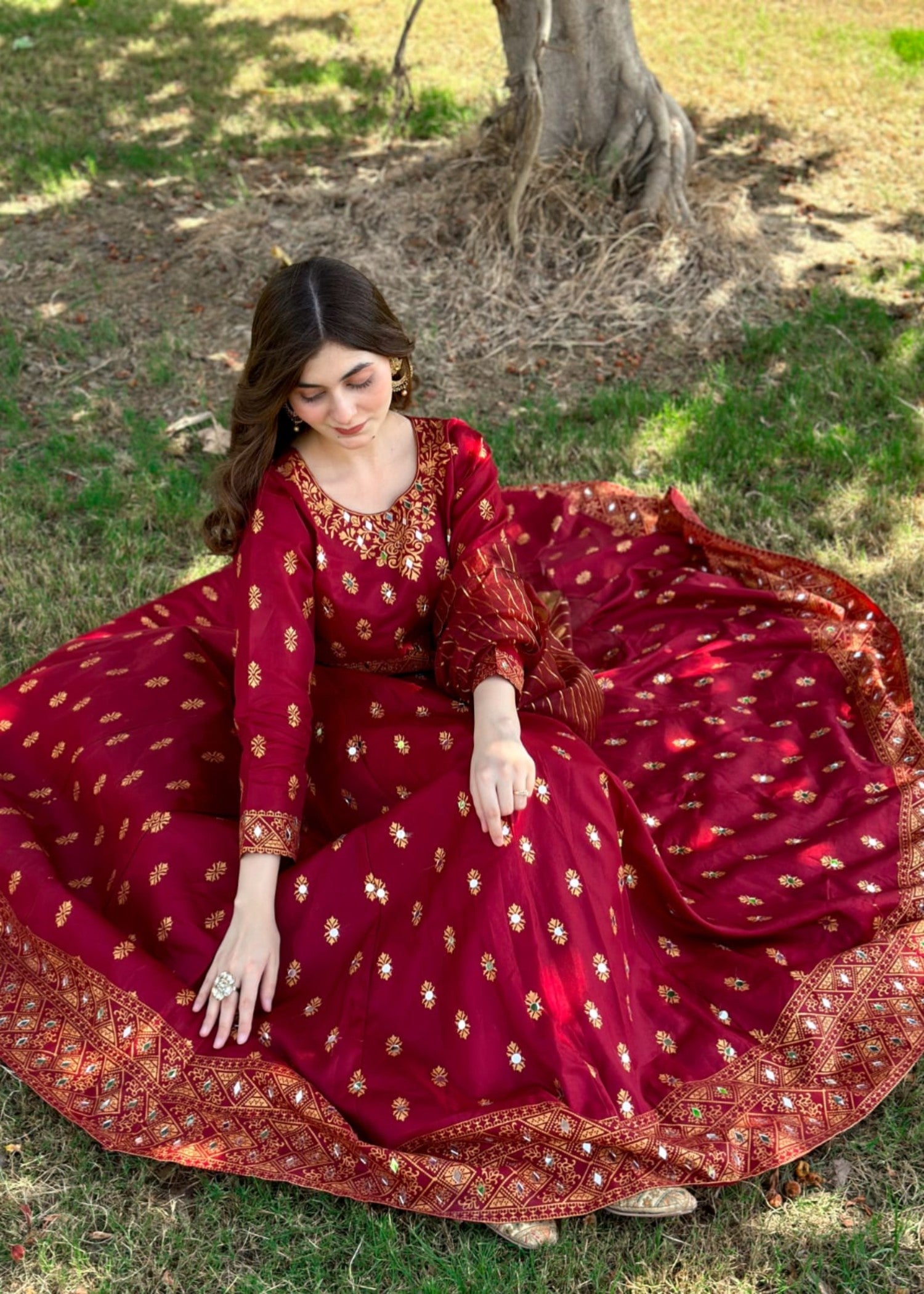 satin silk Maxi in Maroon
