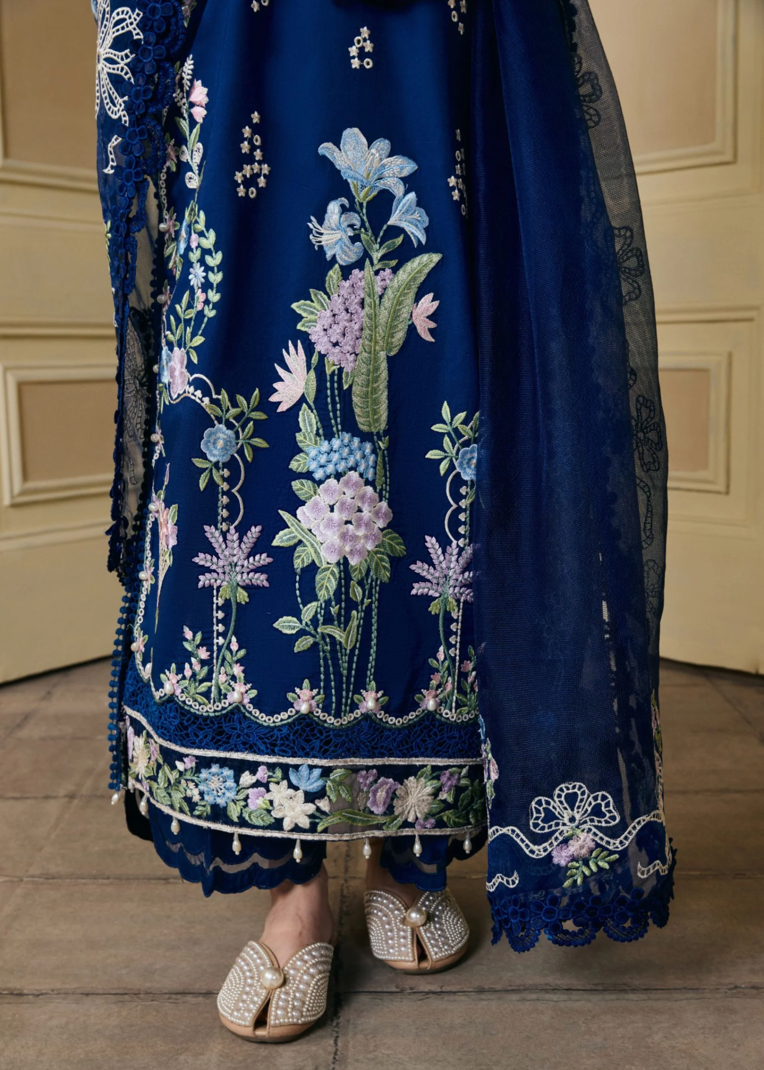 lawn Unstitched in Midnight blue