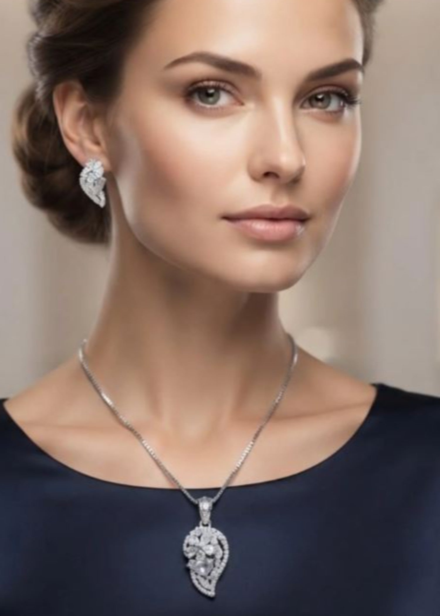 Jewelry Set in Silver Color by - Trendy Women Jewelry Set OLS2408