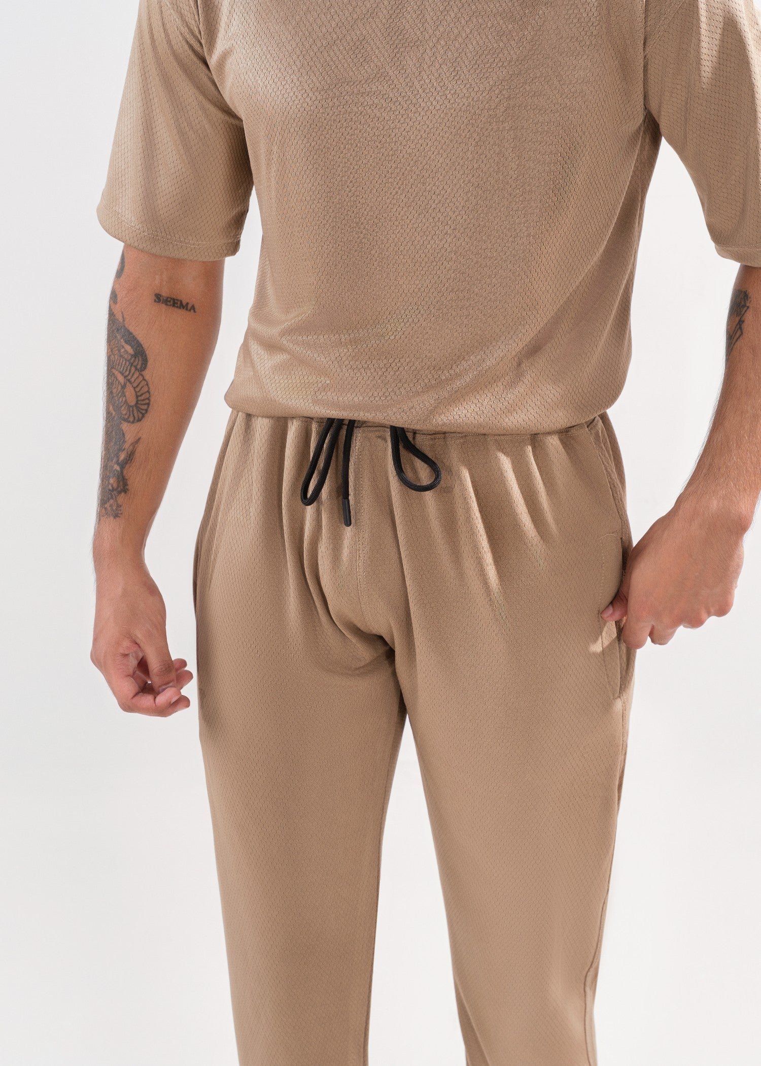 polyester Tracksuit in Tan brown