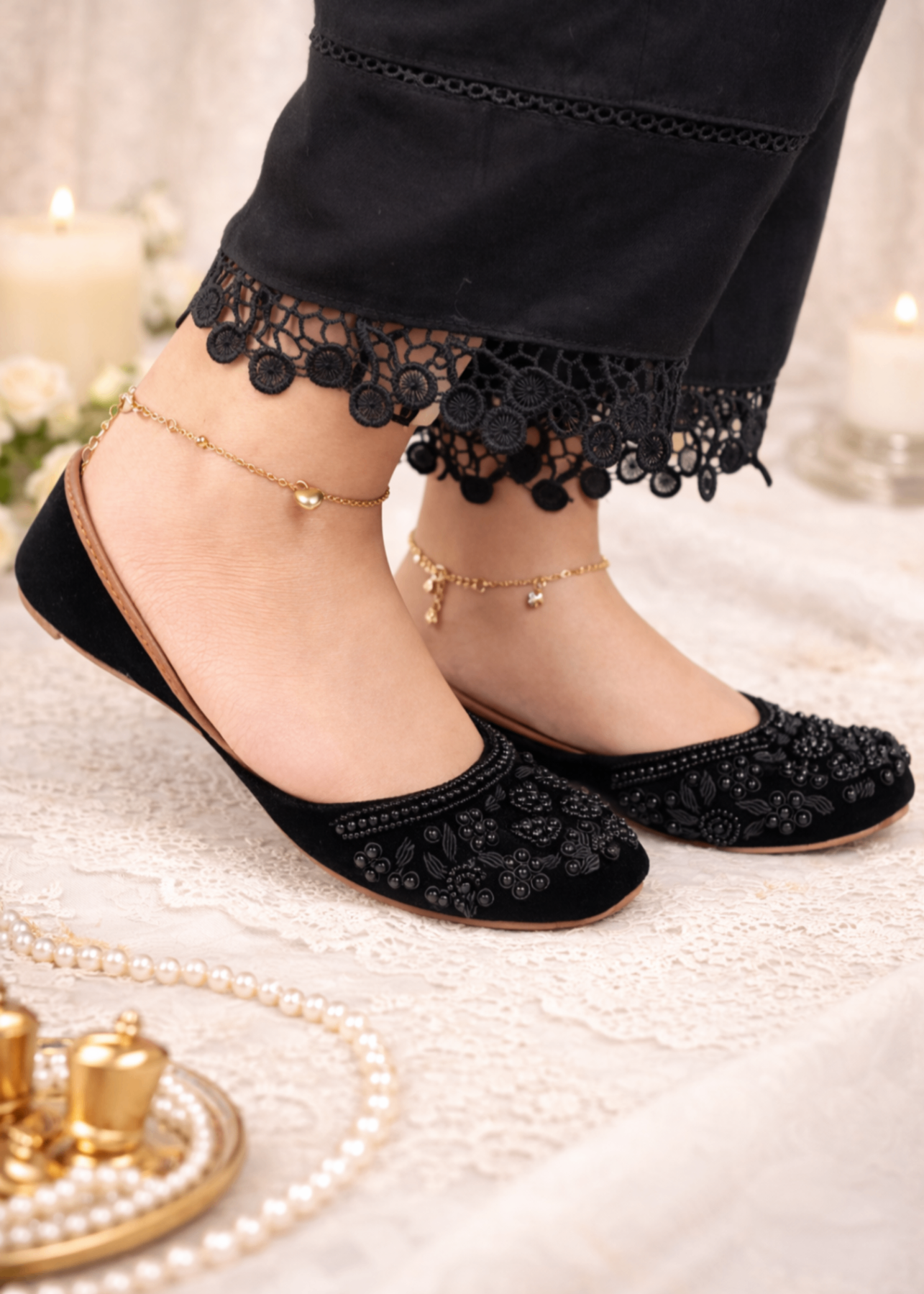 Khussa in Black by - High Quality Women Khussa WGD5271