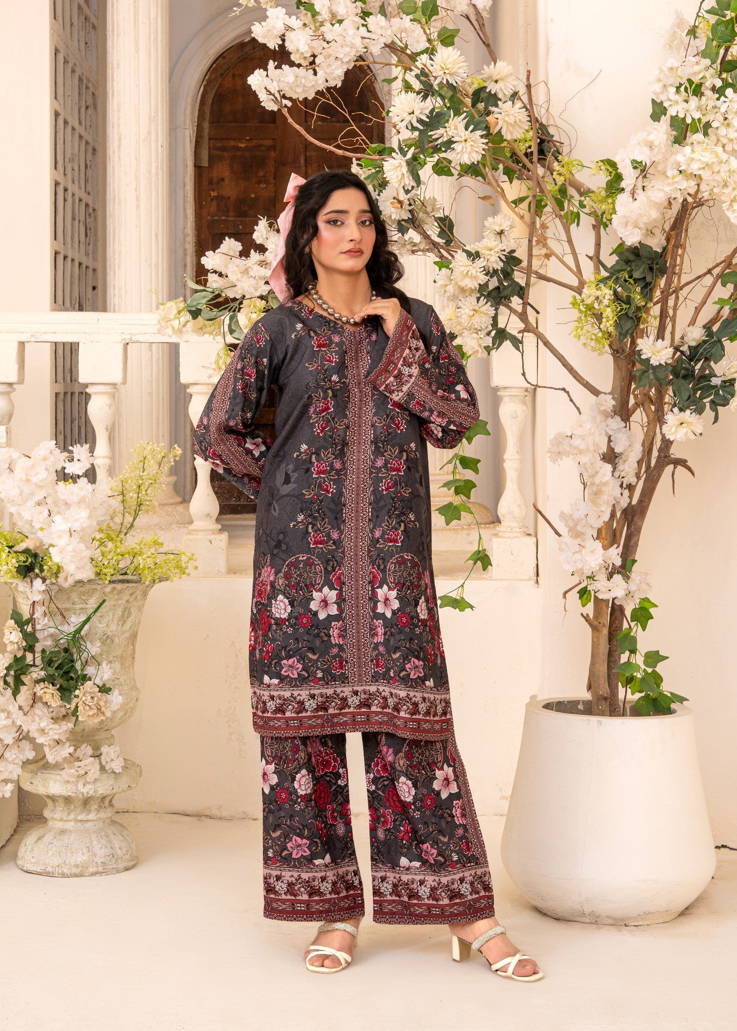 swiss lawn Co Ord Sets in Charcoal