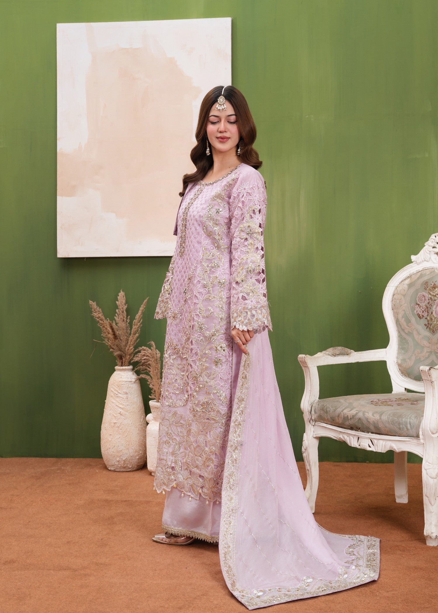 organza Sharara in Pink