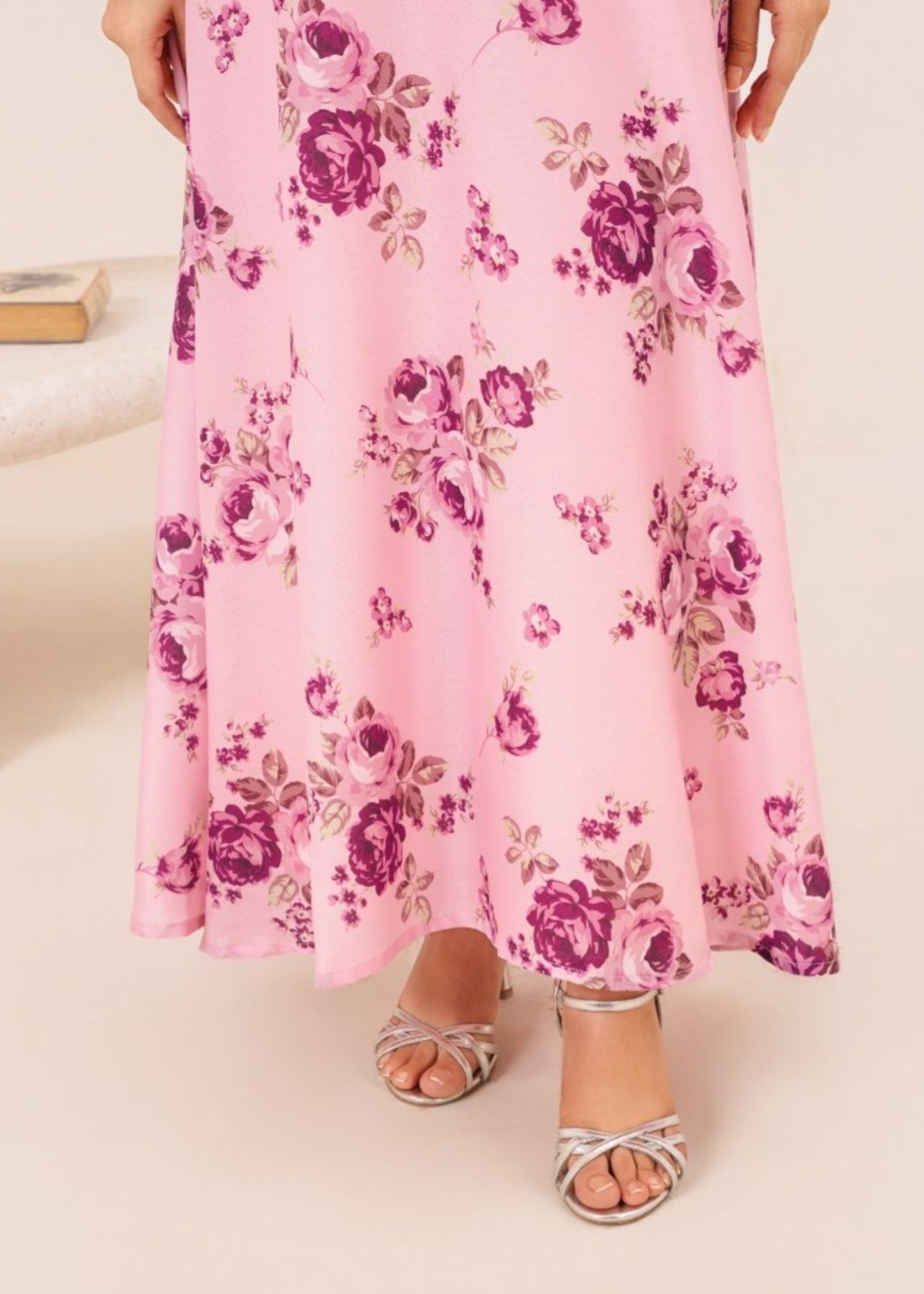 arabic lawn Maxi in Tea rose pink