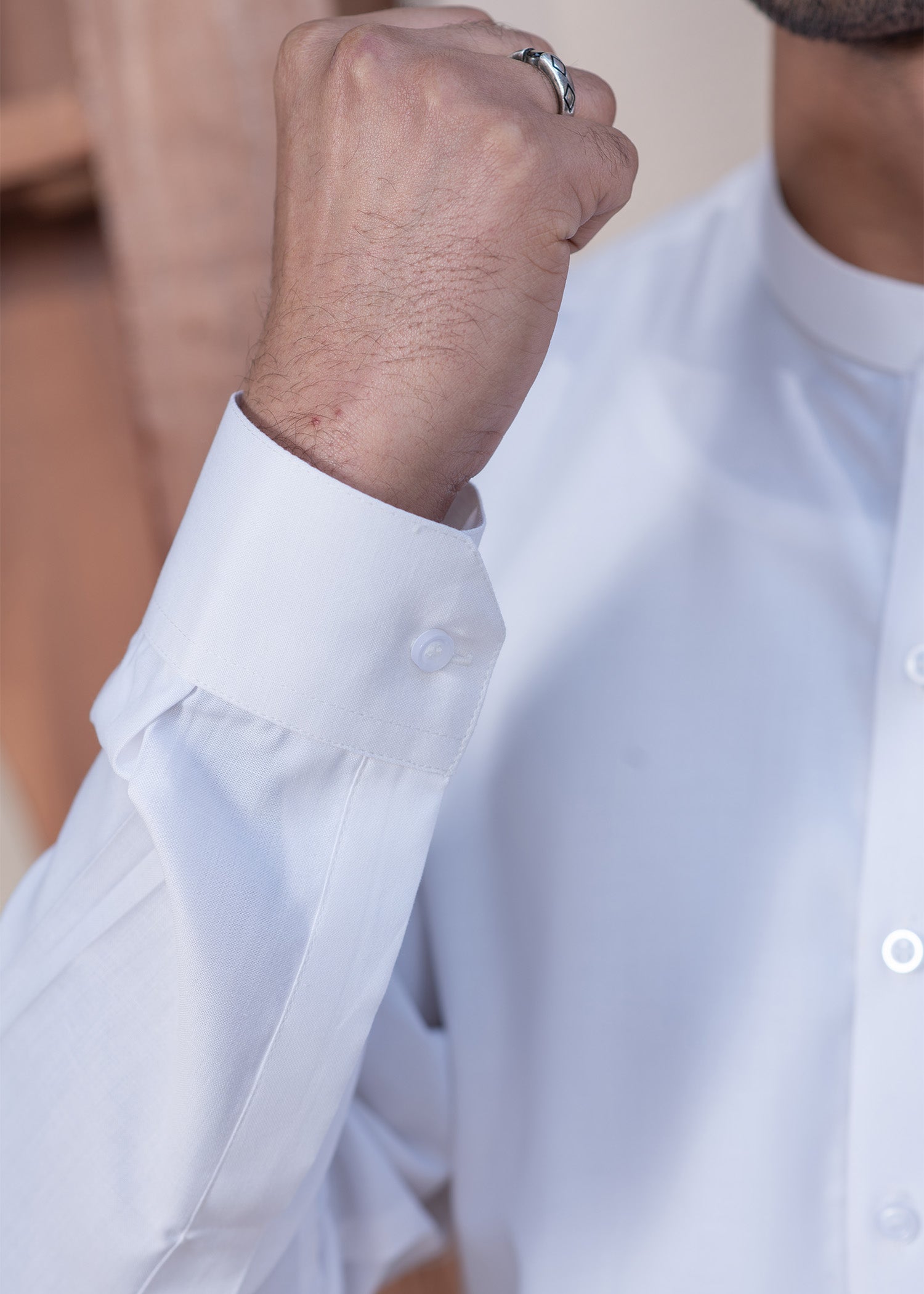 wash & wear Shalwar Kameez in Off-white by Buraq