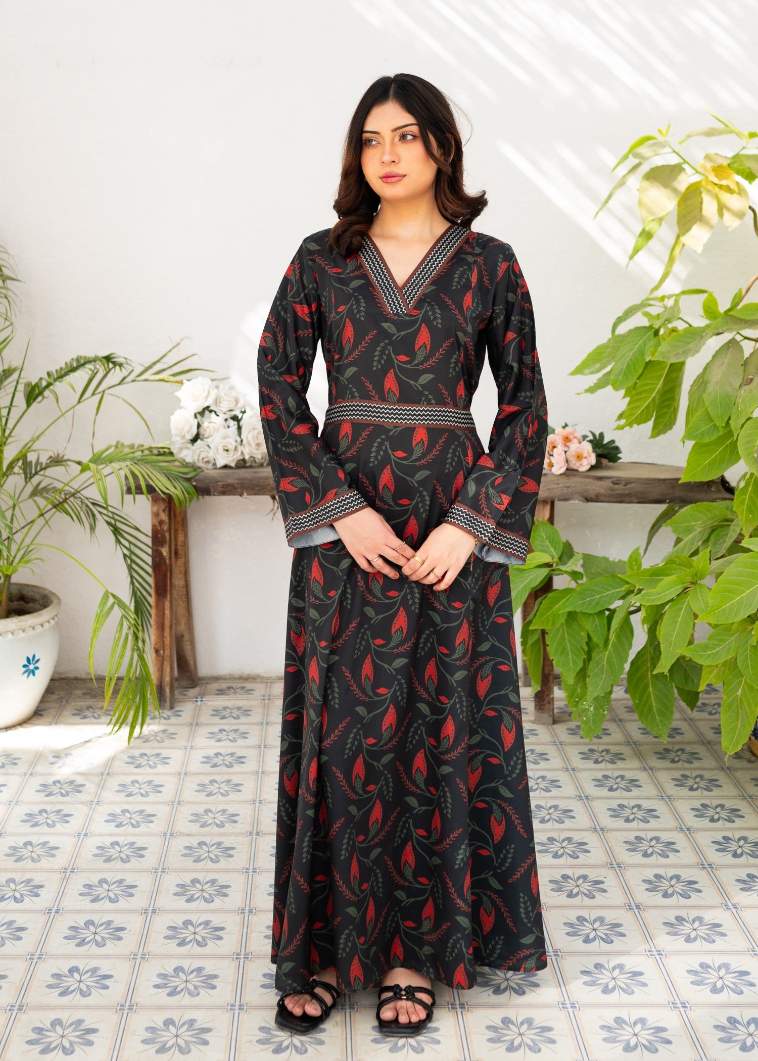 crepe Maxi in Charcoal