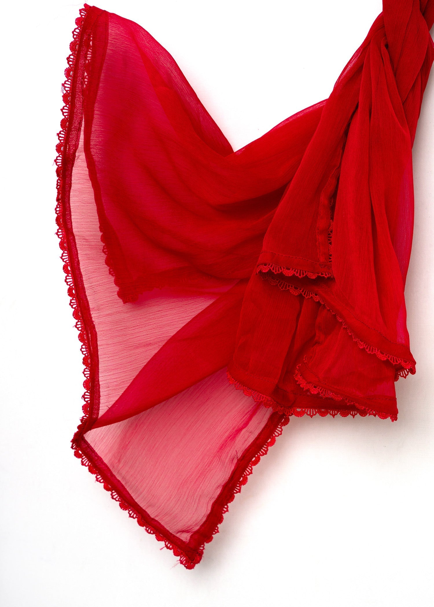 Dupatta in Red Color by - Trendy Women Dupatta EYL7165