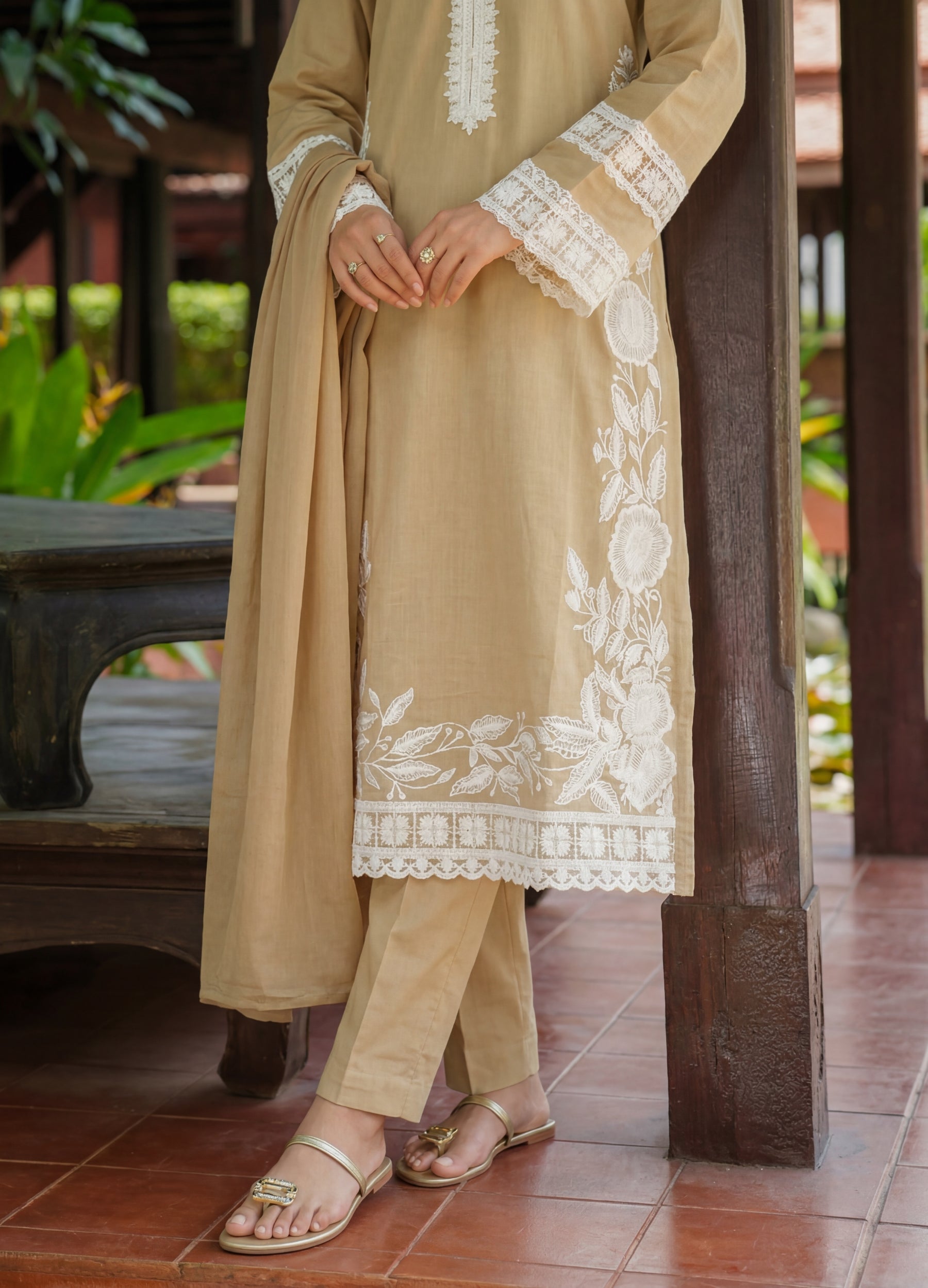 linen Kurta Set in Flax