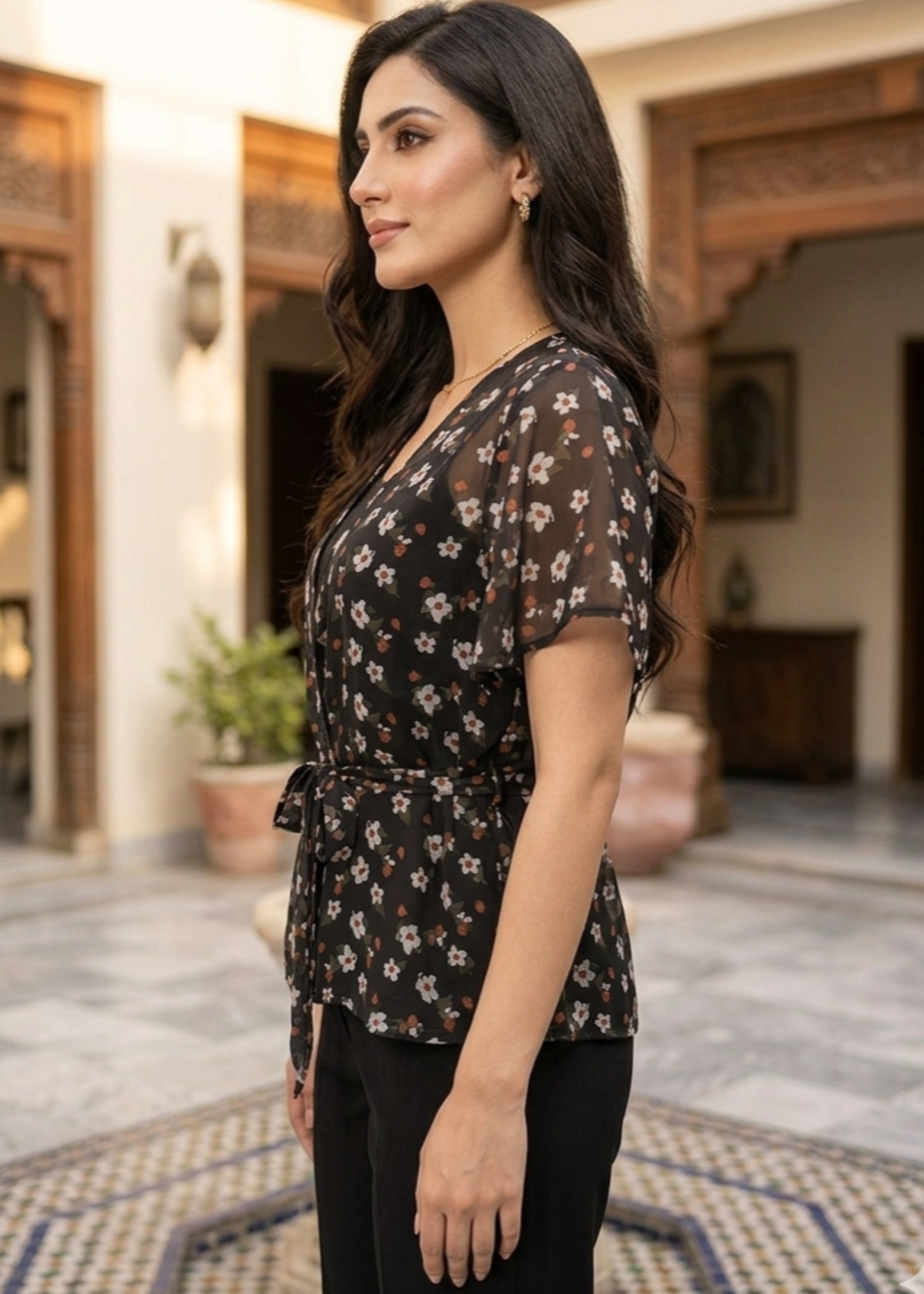 chiffon Blouse in Black