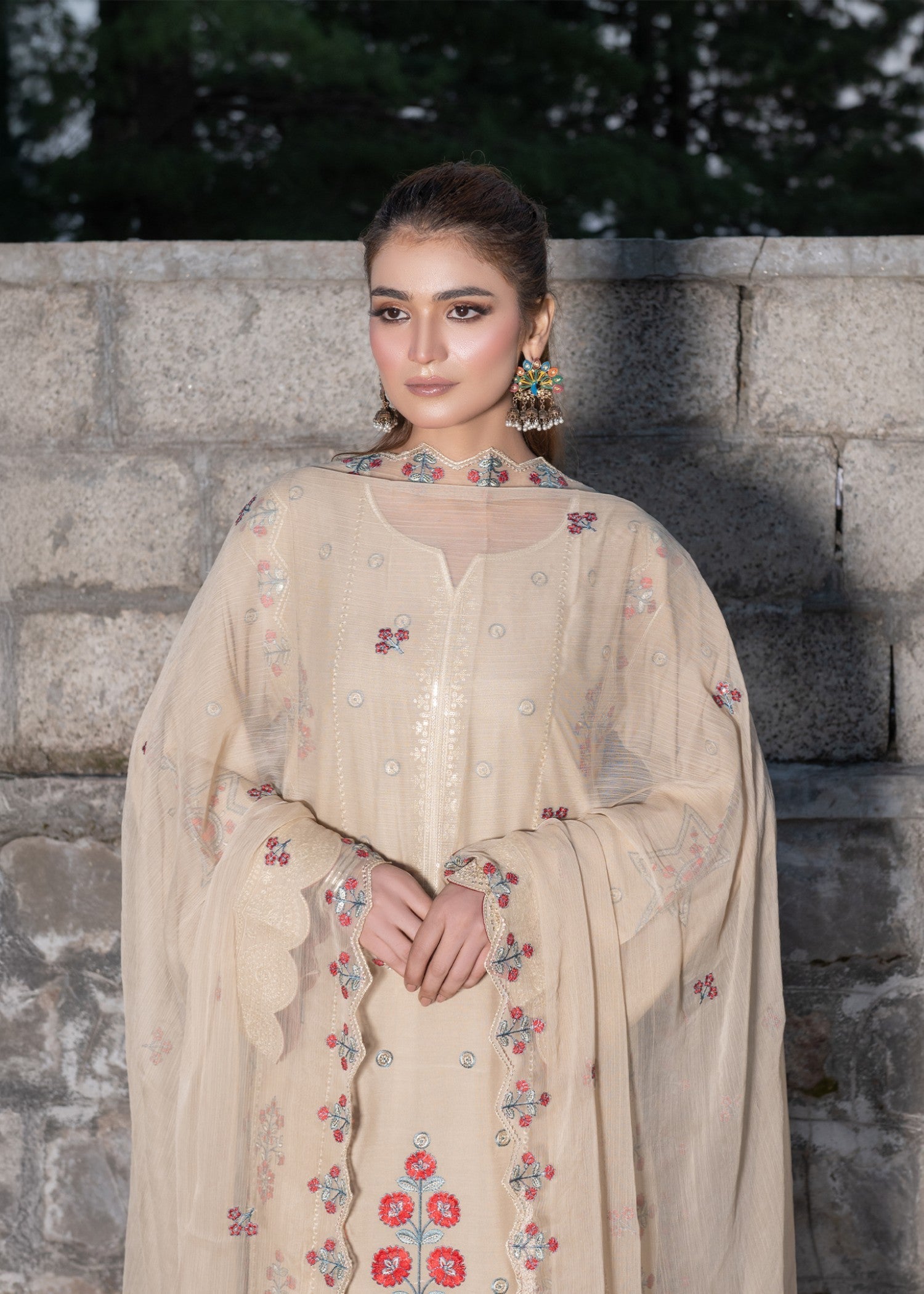 viscose Kurta Set in Beige