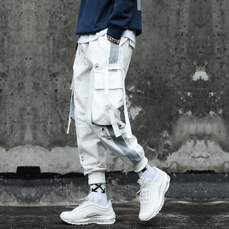 Boys' Drawstring Hip Hop Loose Stitching Contrast Color Casual Pants Overalls: Comfortable and Trendy