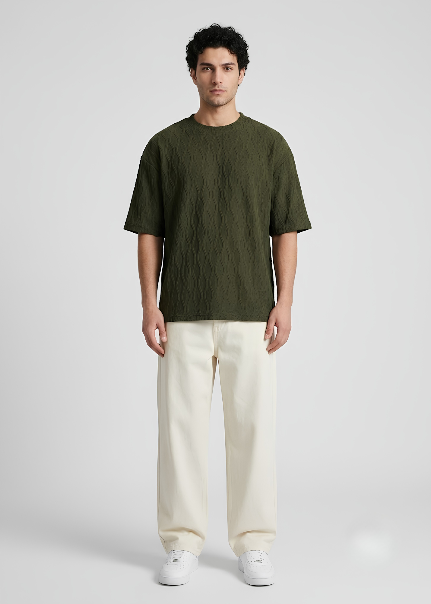jacquard T Shirt in Green