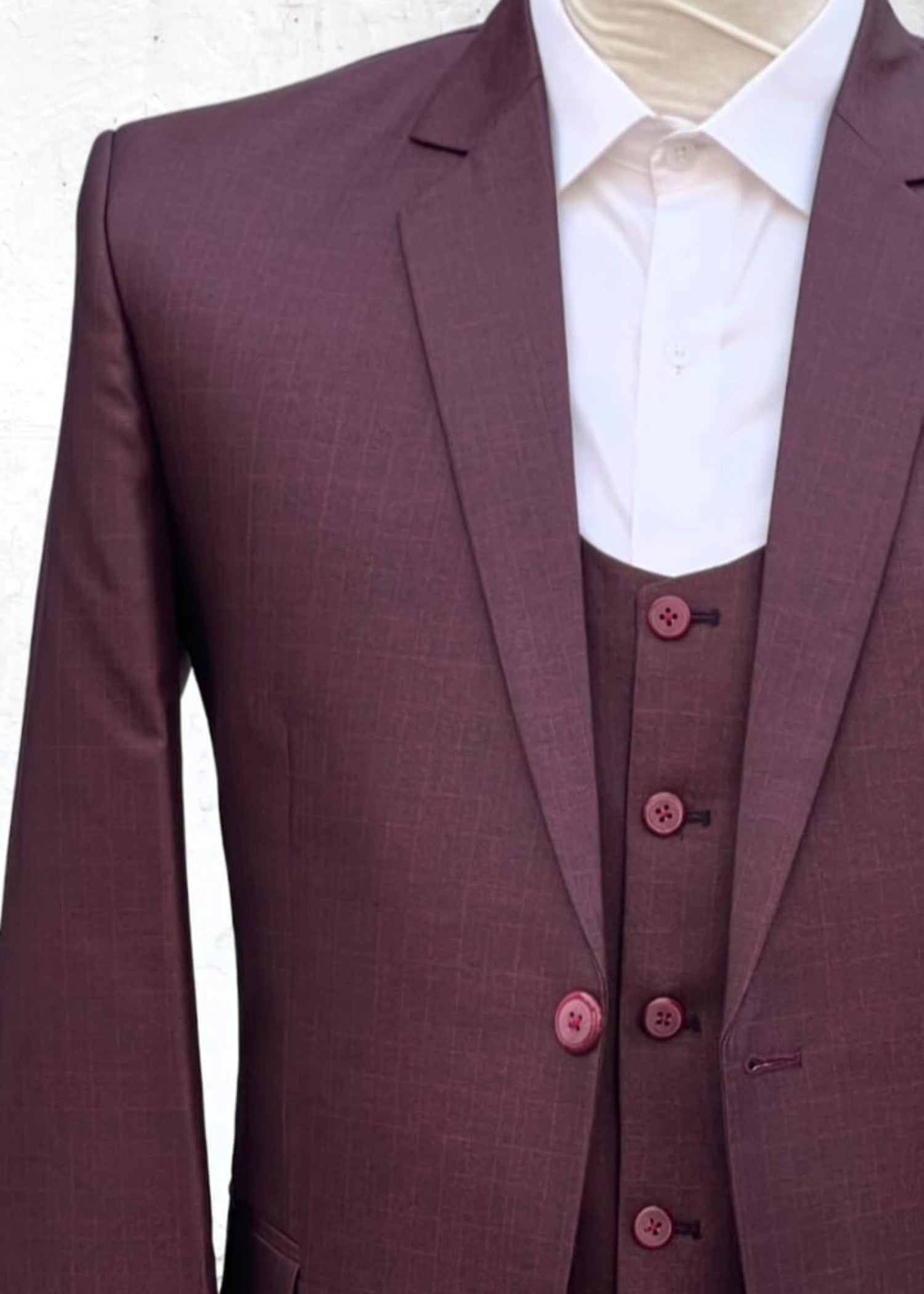 tropical Suits in Maroon