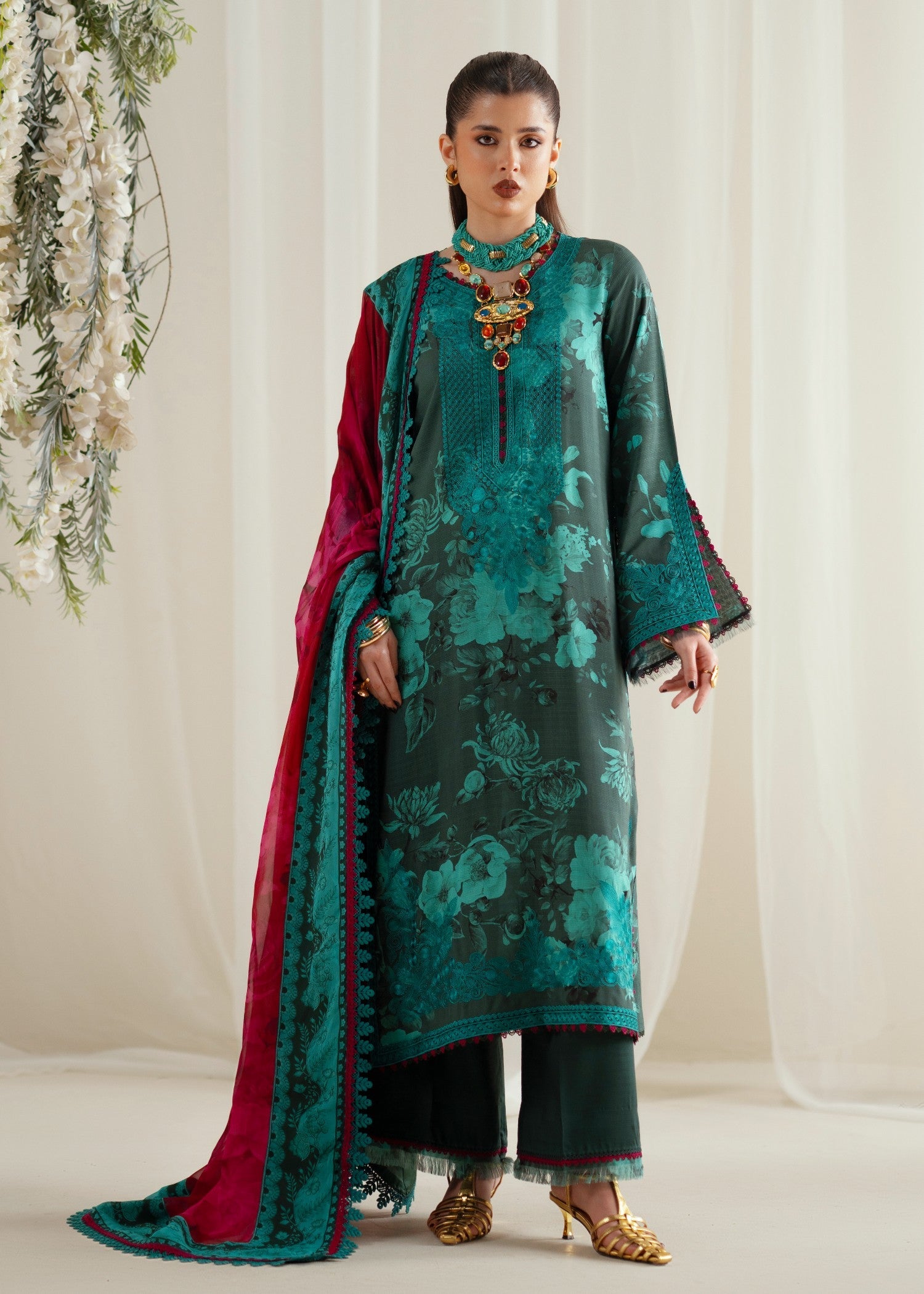 viscose Unstitched in Dark green