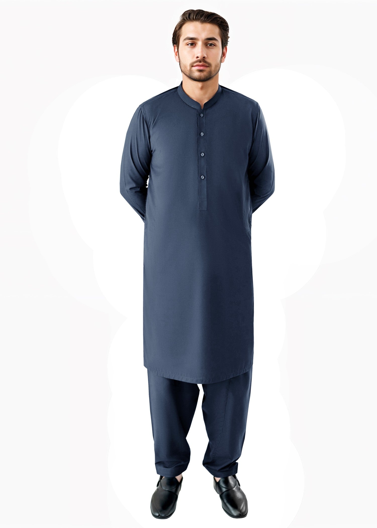 cotton Shalwar Kameez in Navy blue by Divinely Crafted