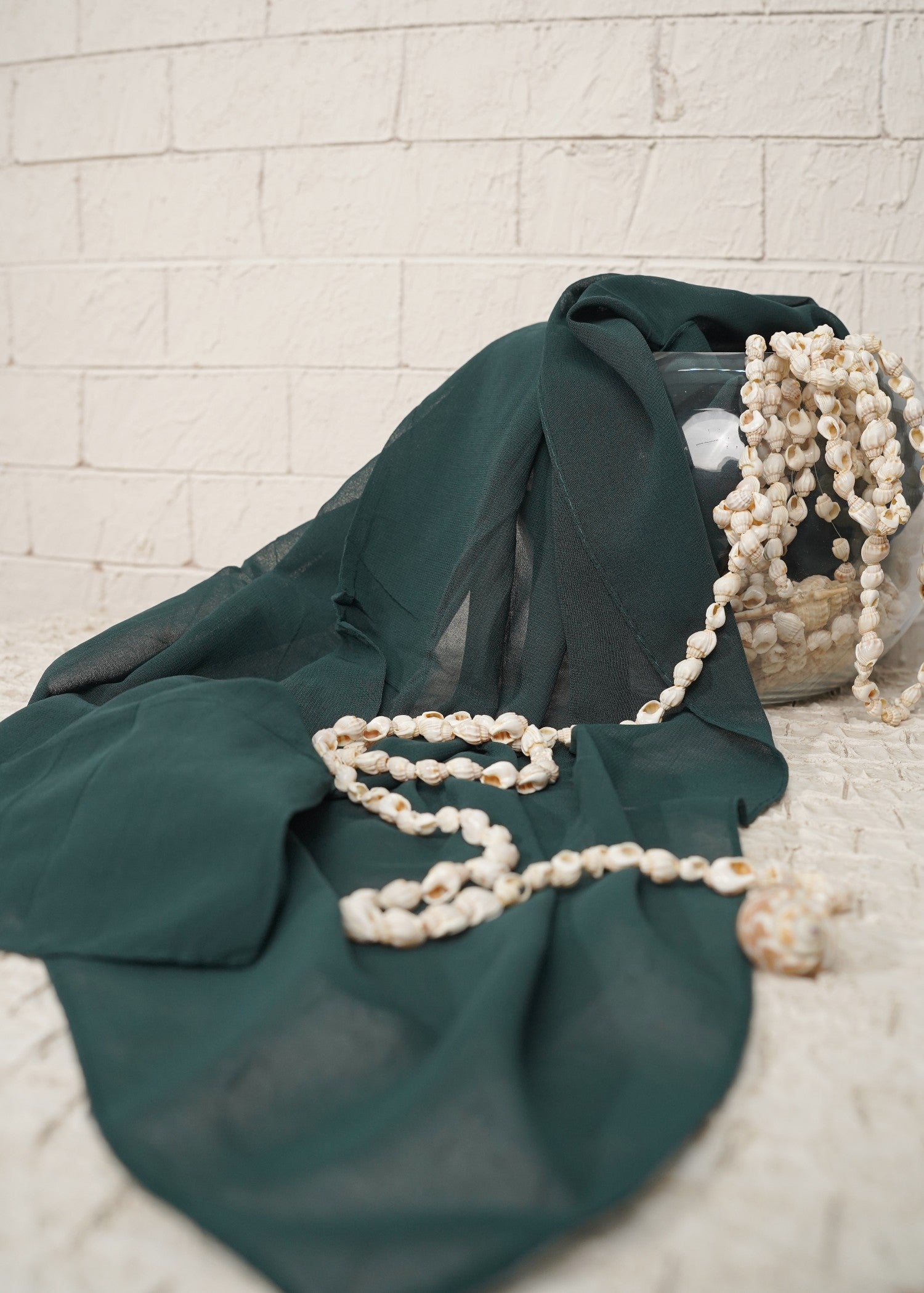 chiffon Hijab in Pine green