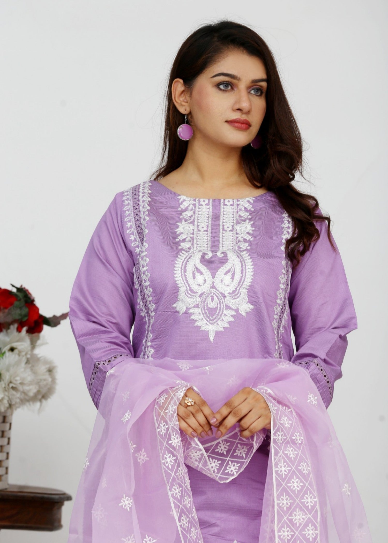 cotton Kurta Set in Wisteria