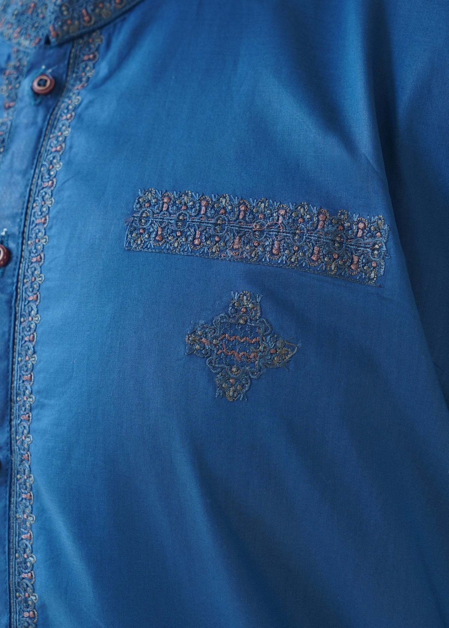 cotton viscose Unstitched in Sapphire blue