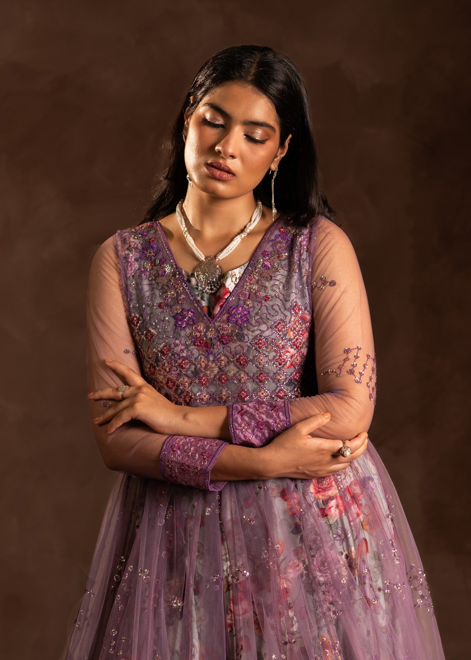 net Maxi in Grey, purple