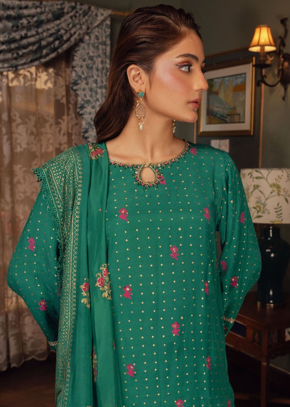 silk Kurta Set in Green