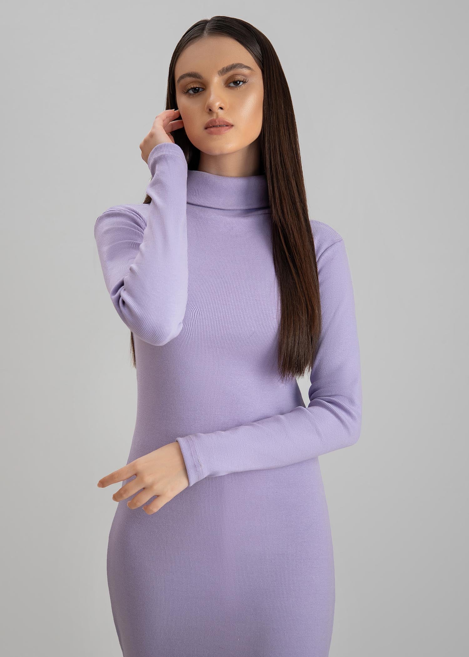 jersey knit Dress in Bright lavender