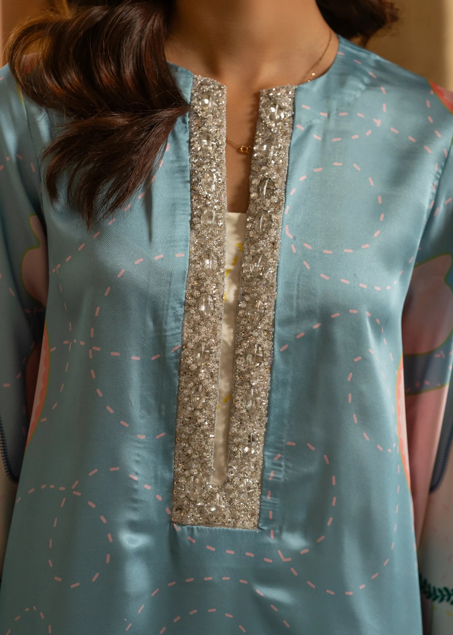 silk Kurta Set in Multi
