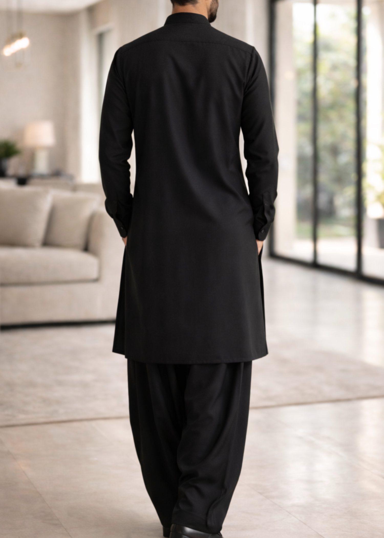 wash & wear Shalwar Kameez in Black by Noor E Zehra.Store