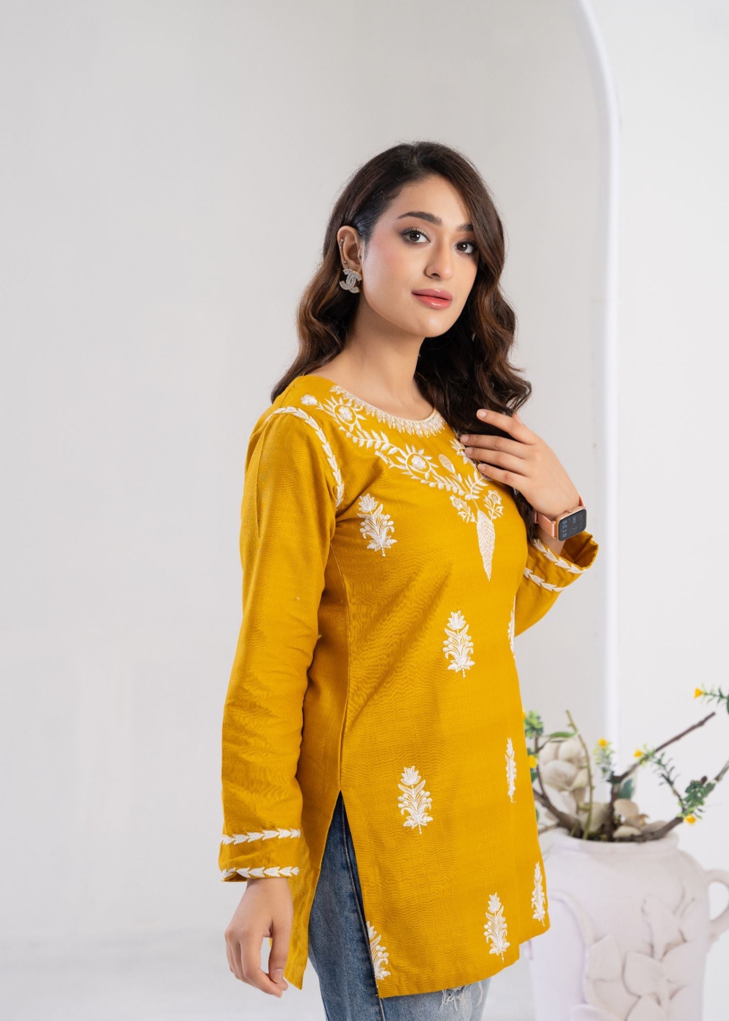 cotton Kurti in Mustard