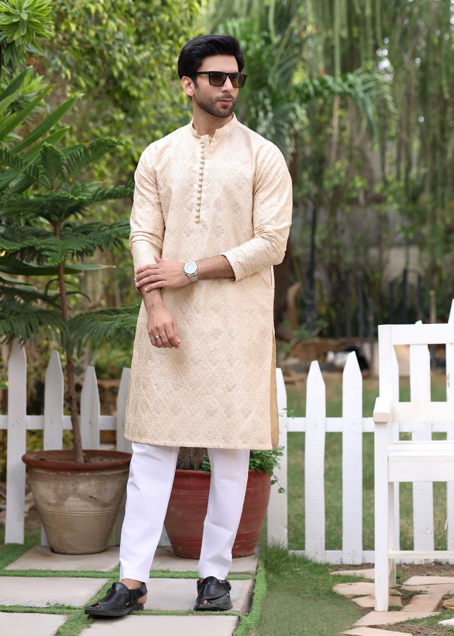 raw silk Kurta Set in Peach pink by The Great Masters (TGM)