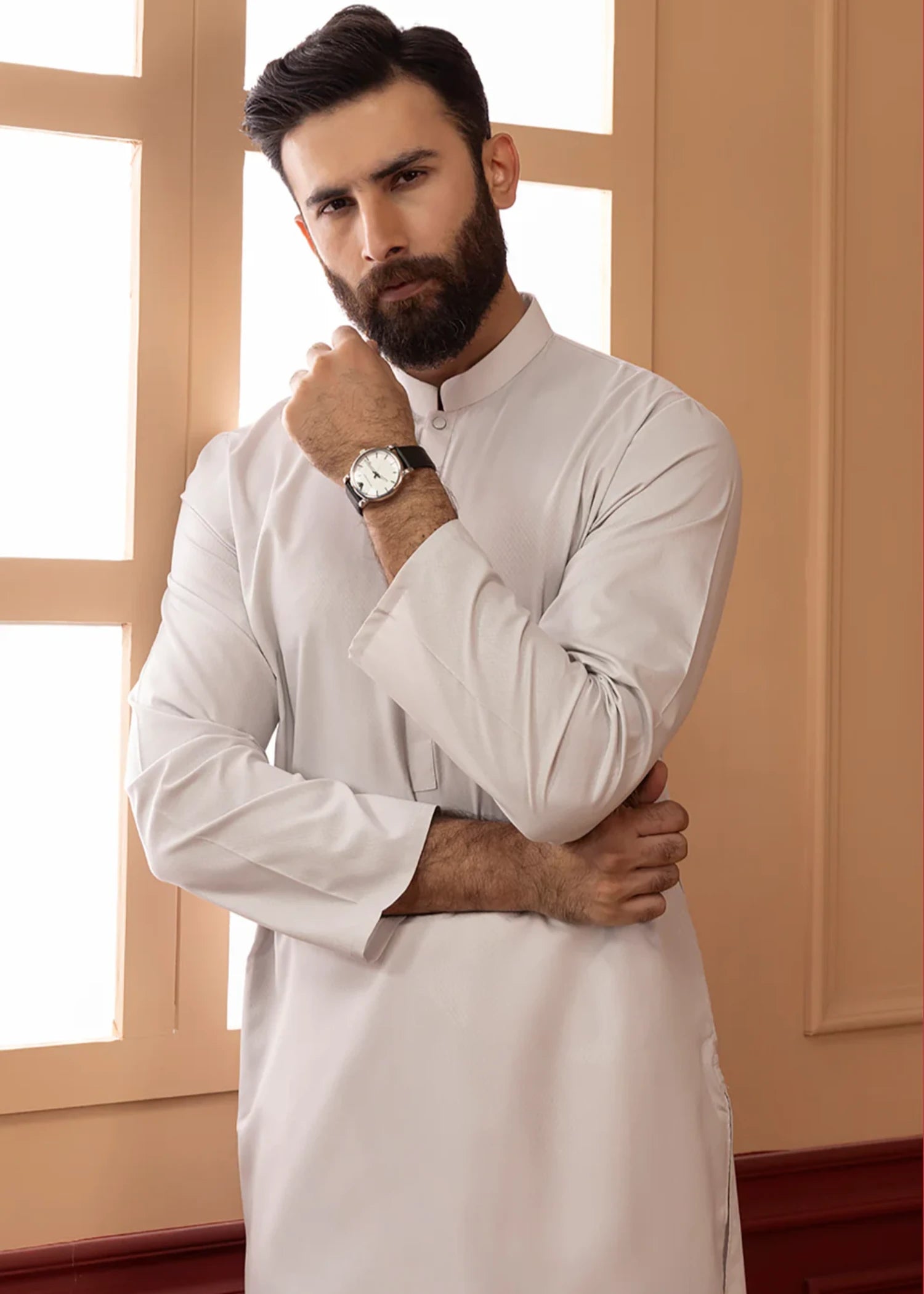 dobby Kurta in White