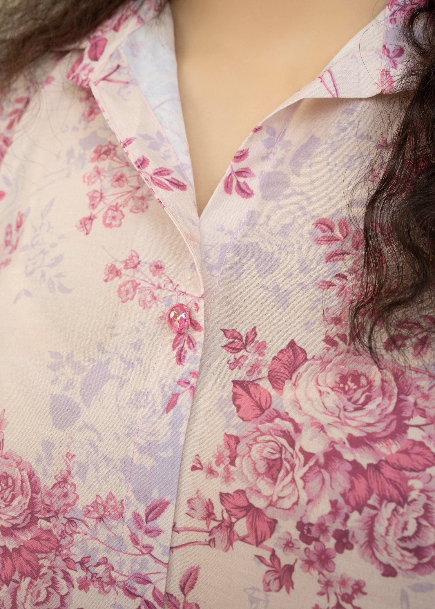 blended cambric Co Ord Sets in Light pink