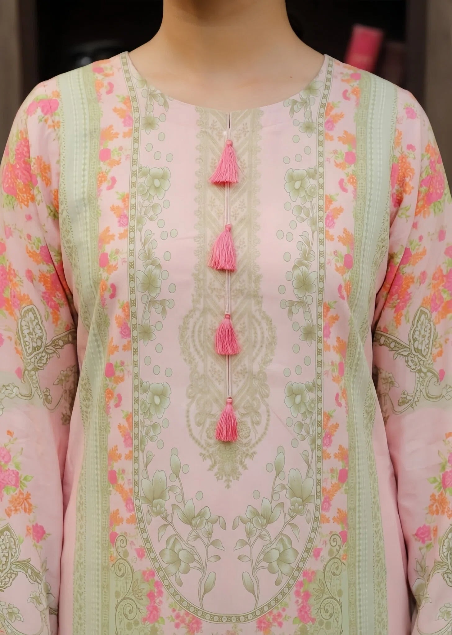 poly silk Kurta Set in Baby pink