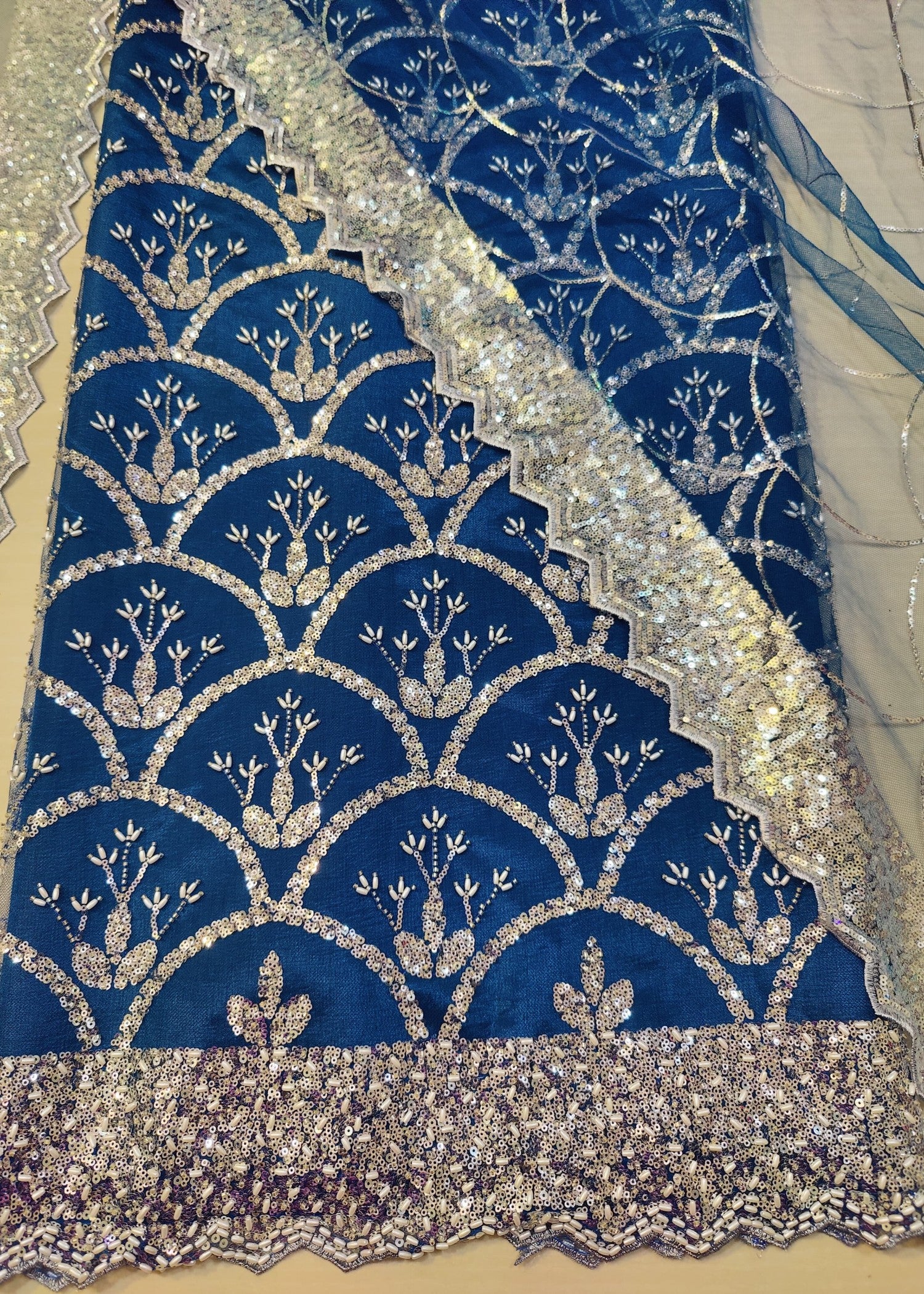 net Unstitched in Sapphire blue