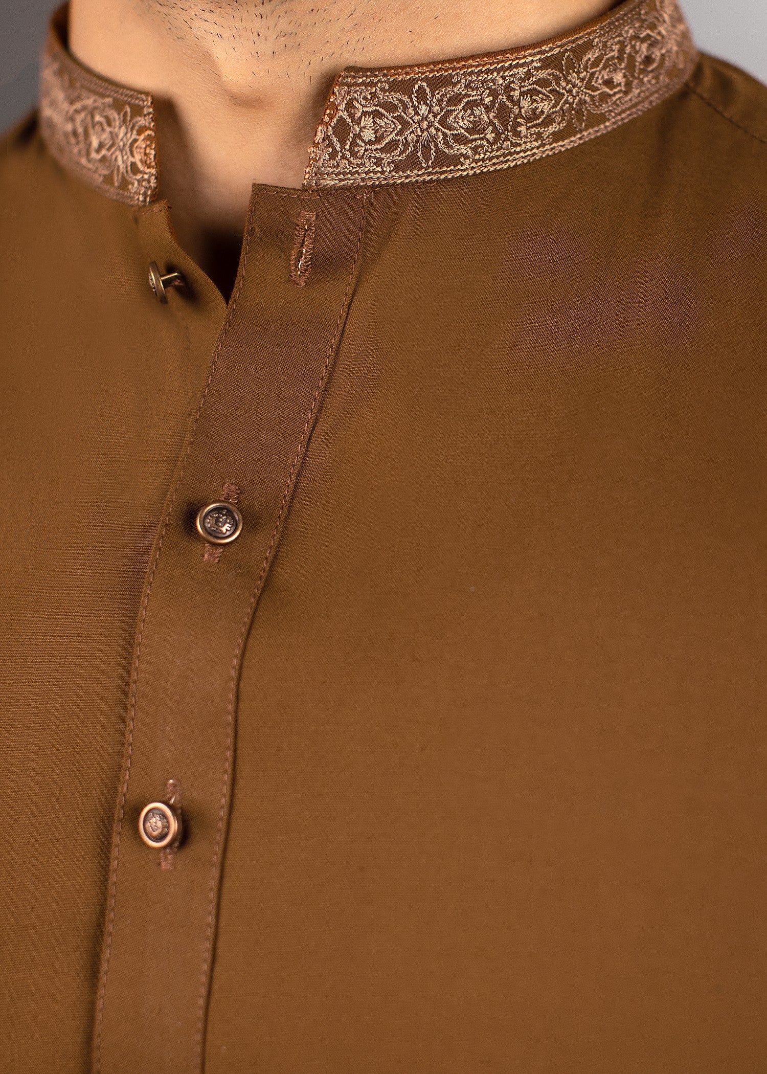 wash & wear Shalwar Kameez in Golden brown