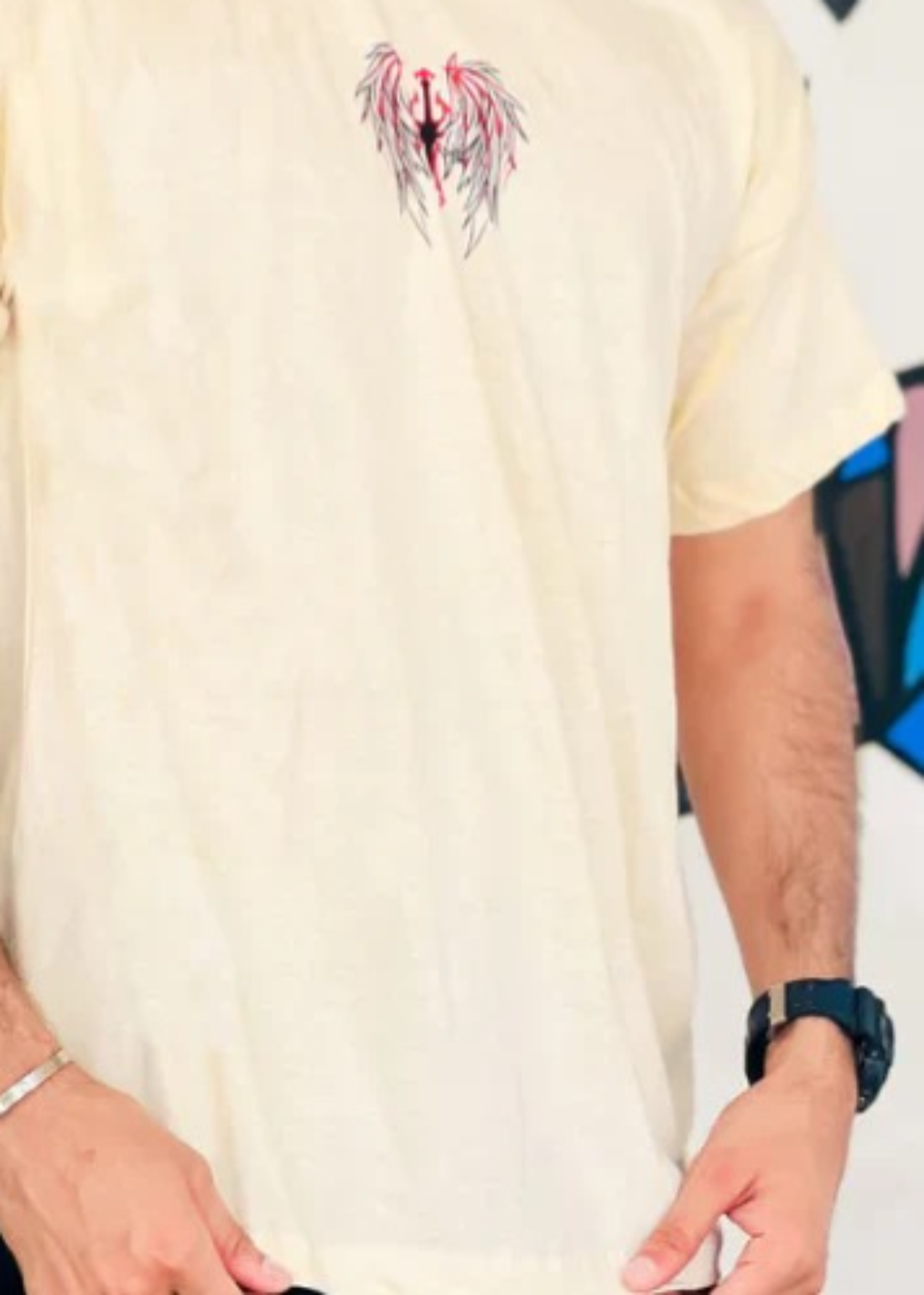 polycotton T Shirt in Cream