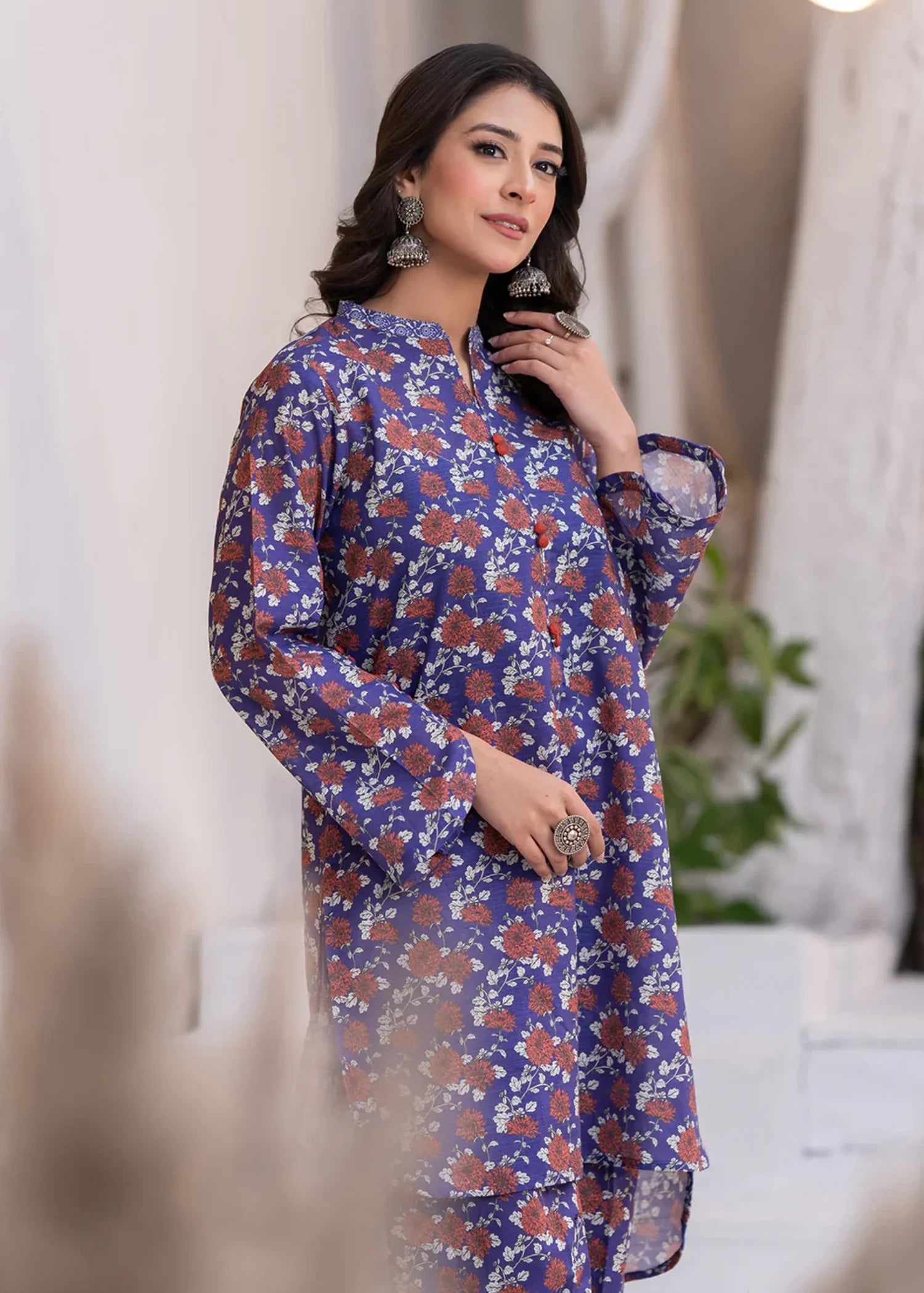 khaddar Unstitched in Purple