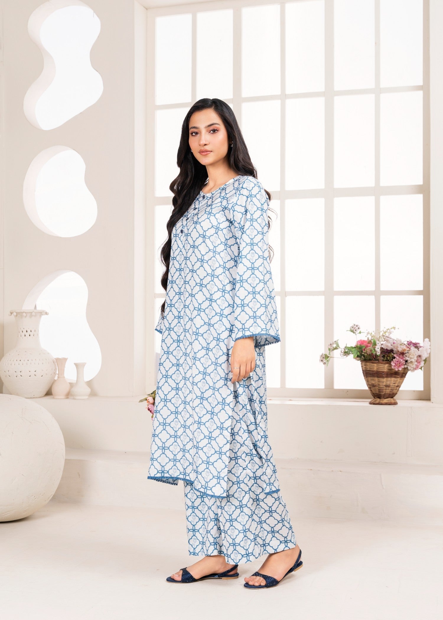 karandi Co Ord Sets in White