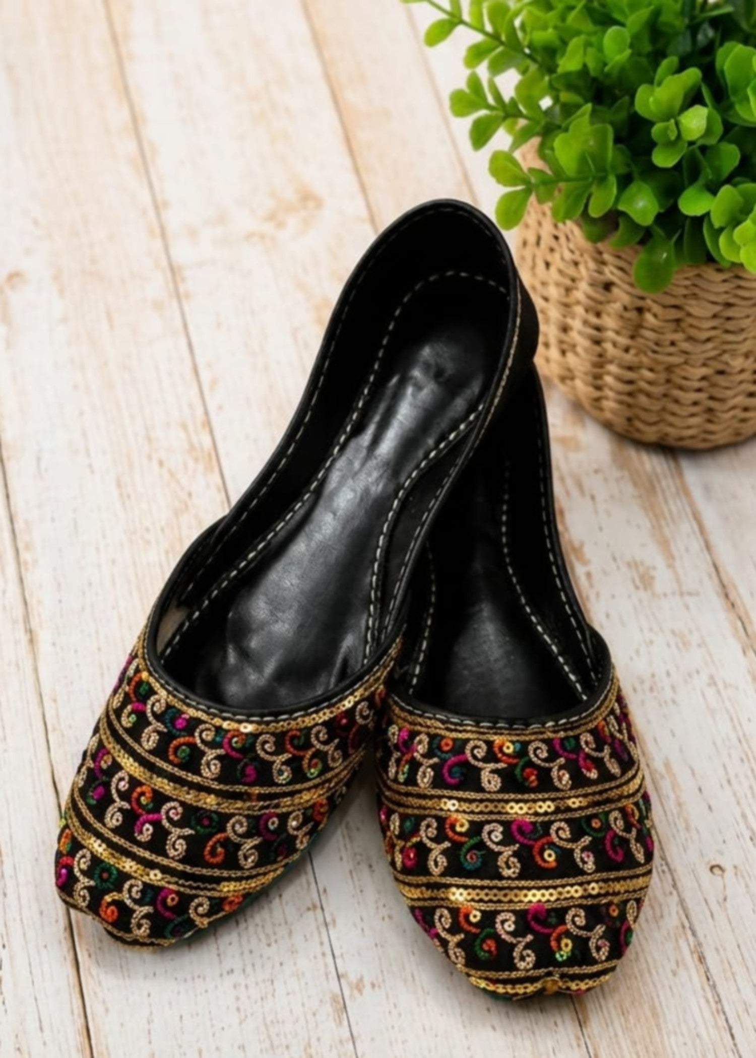 Khussa in Black by - High Quality Women Khussa LPJ3419