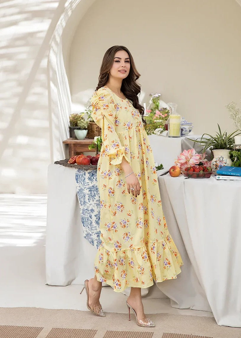 crepe Dress in Yellow
