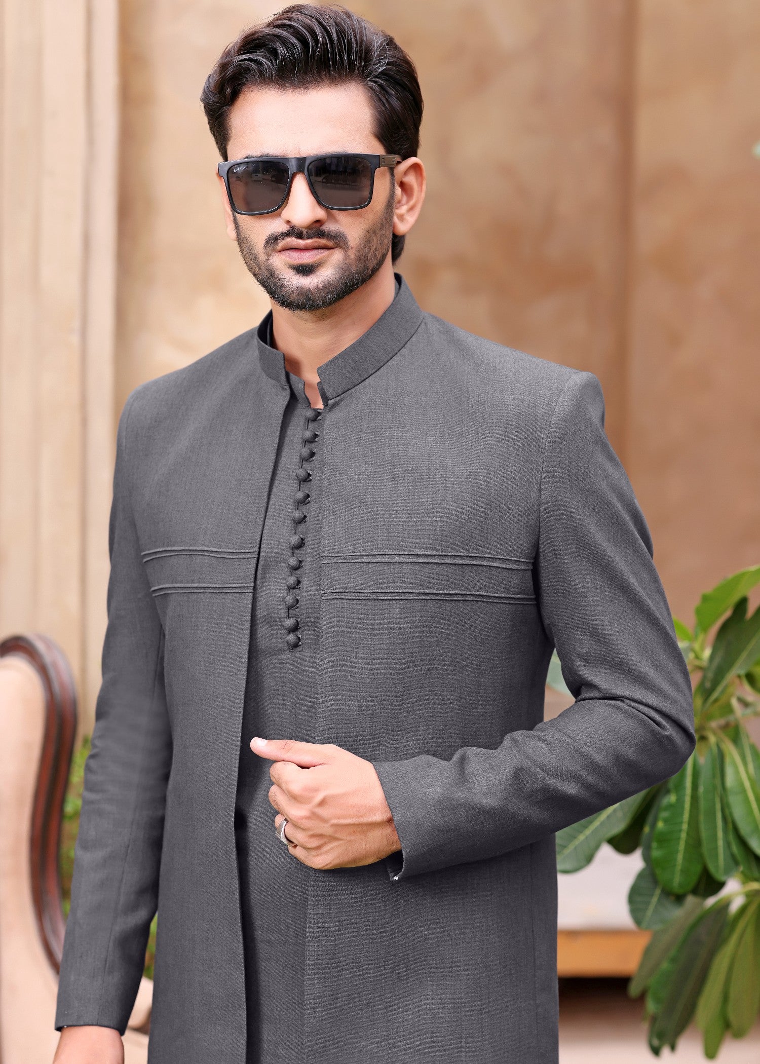 wash & wear Prince Coat in Grey
