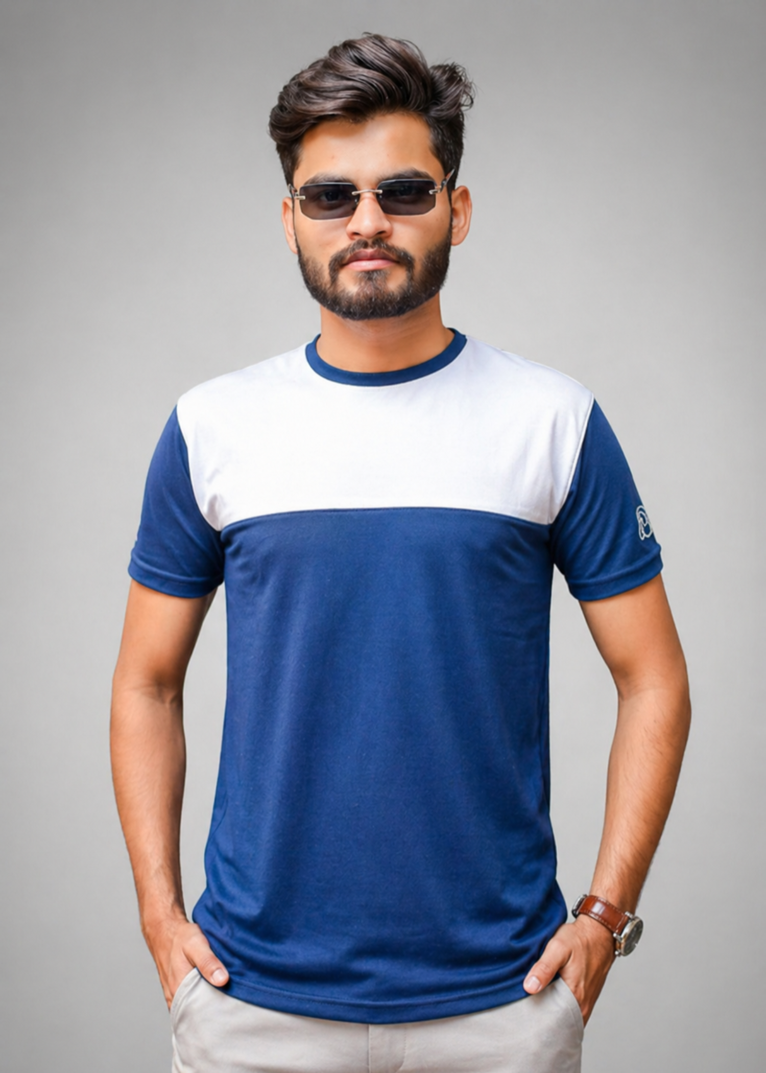 cotton-spandex T Shirt in Multi