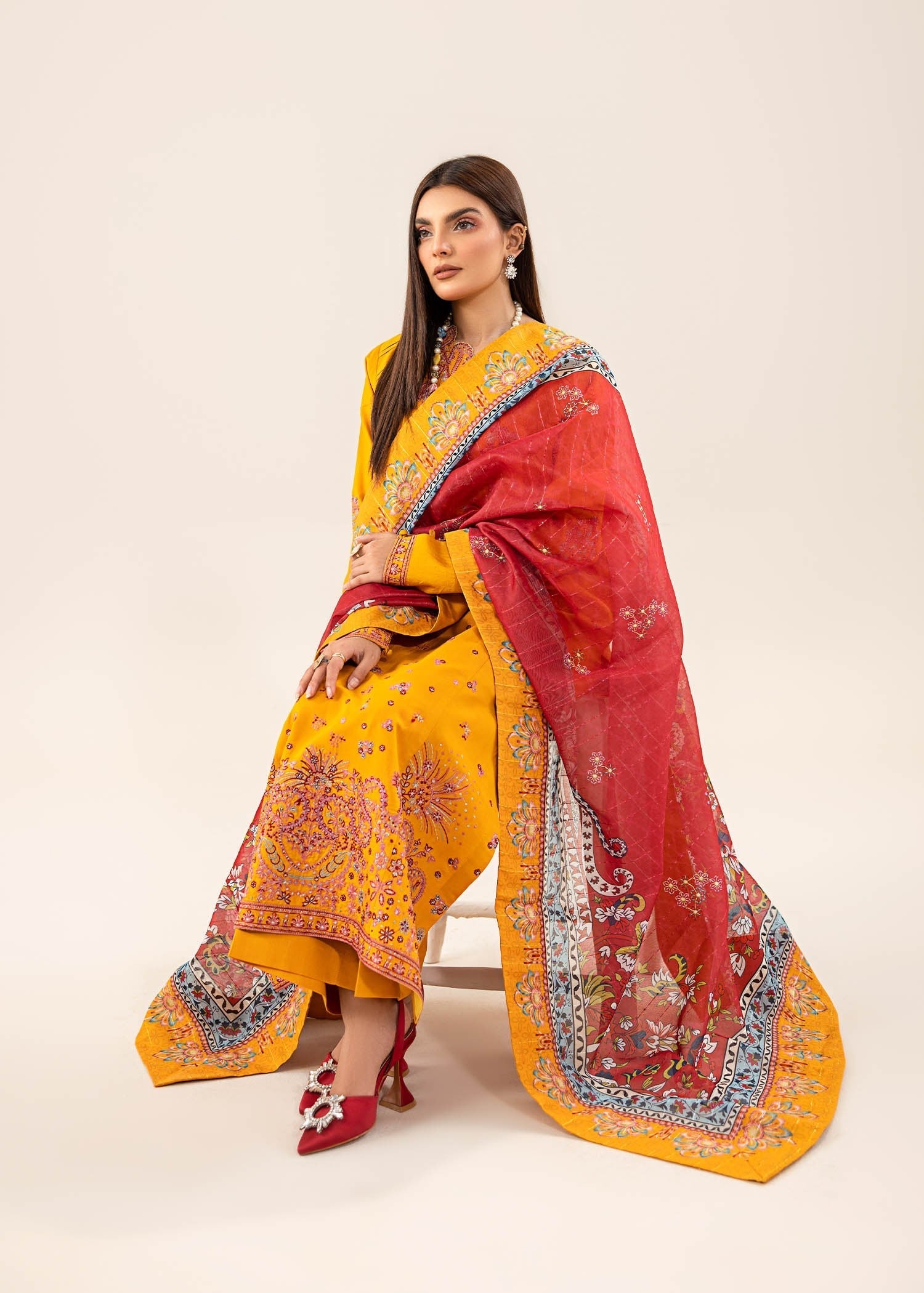 viscose Kurta Set in Mustard