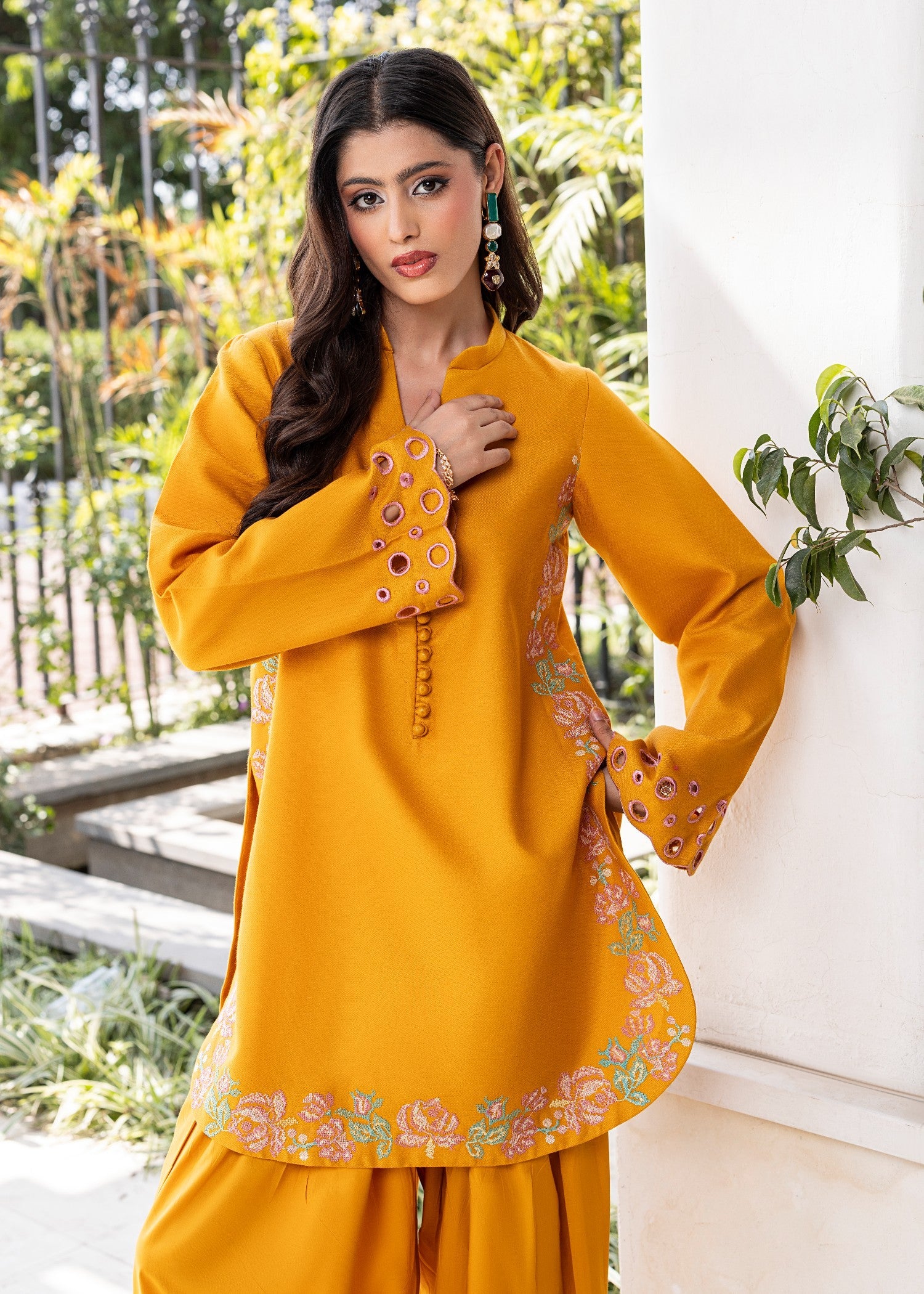 lawn Kurta Set in Gold