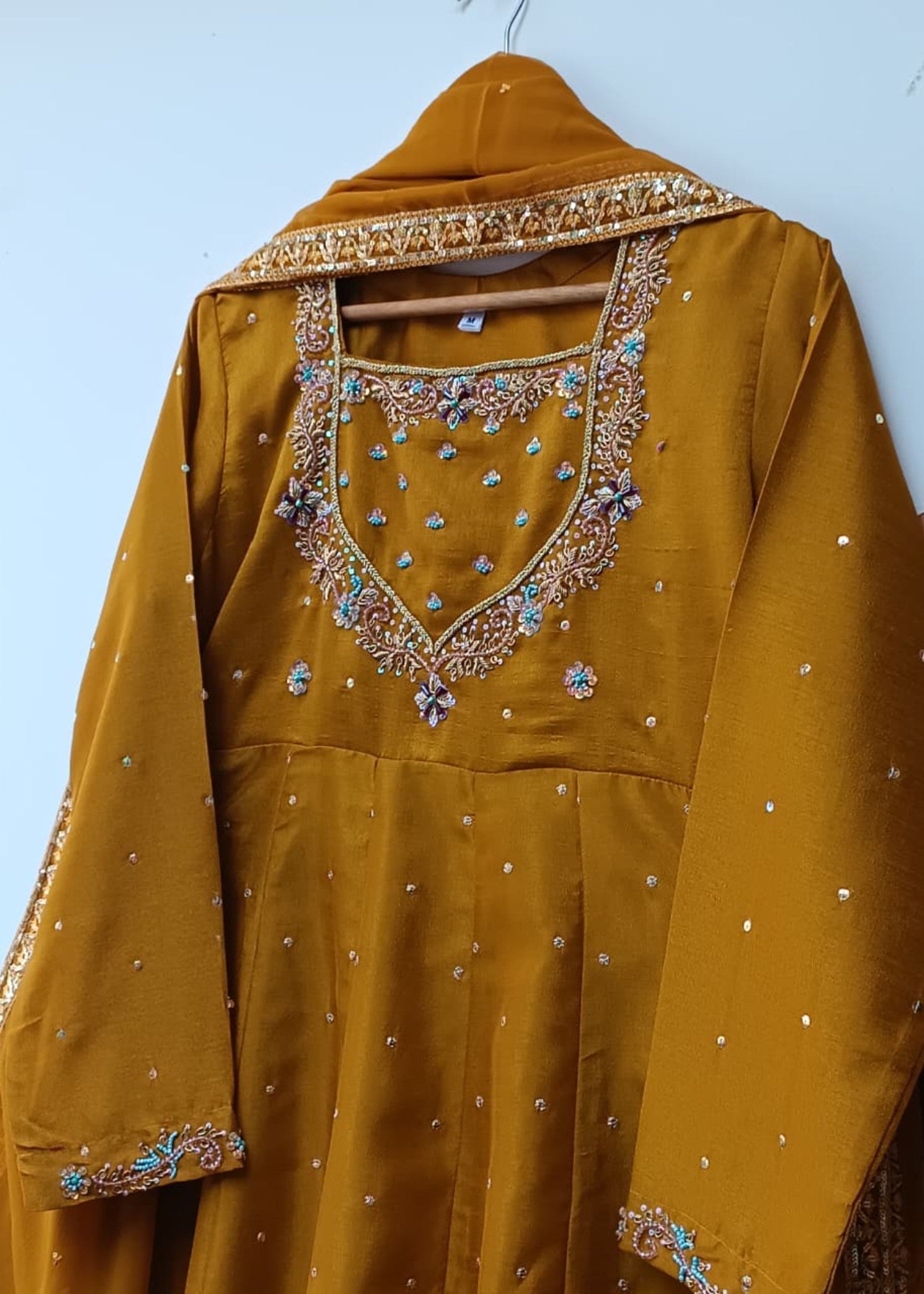 raw silk Maxi in Honey
