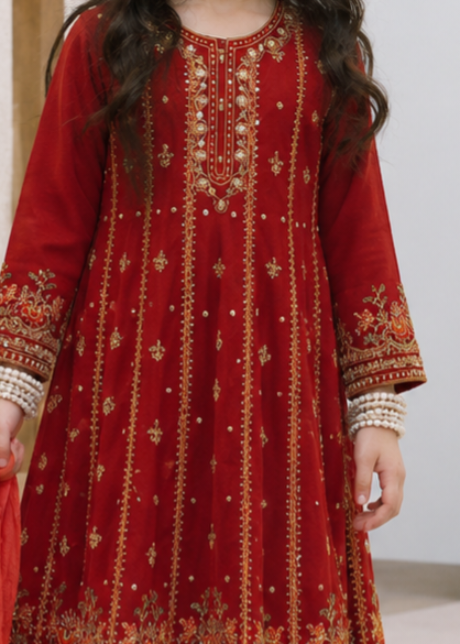 net Pishwas in Maroon