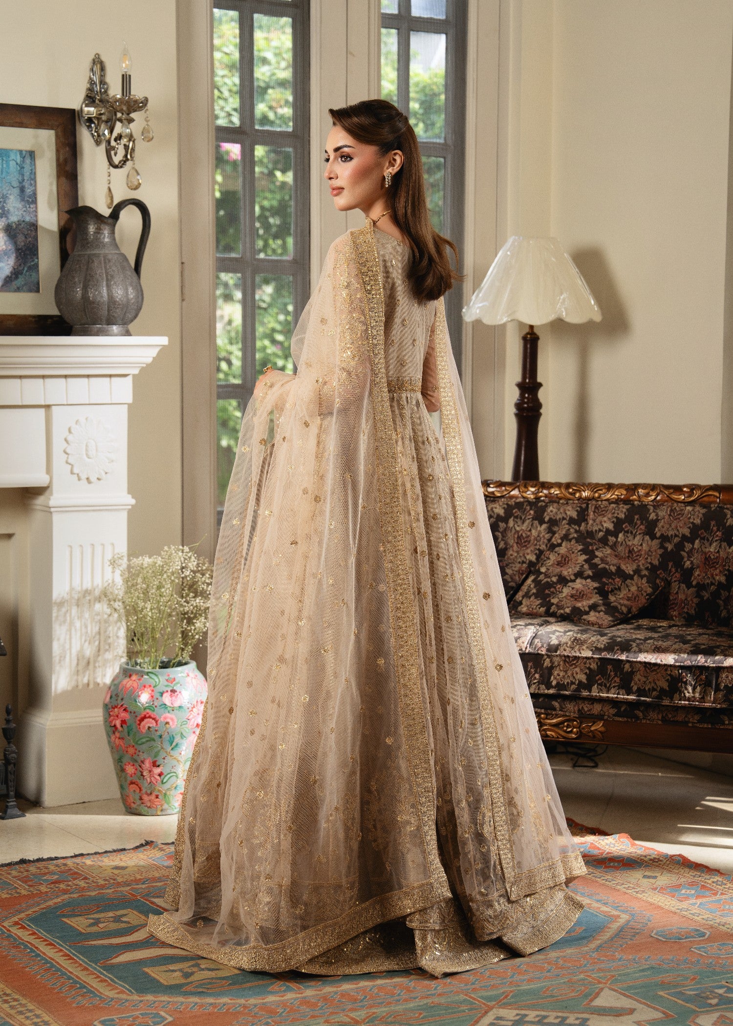 net Pishwas in Beige